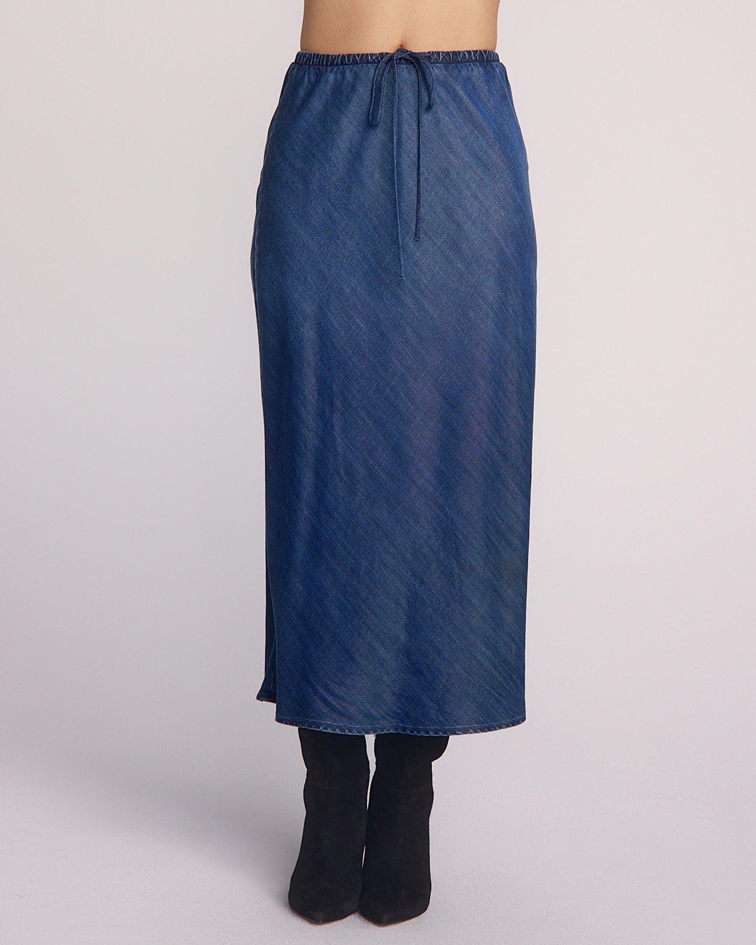 Bias Skirt w/ Tie in Moonlit Wash