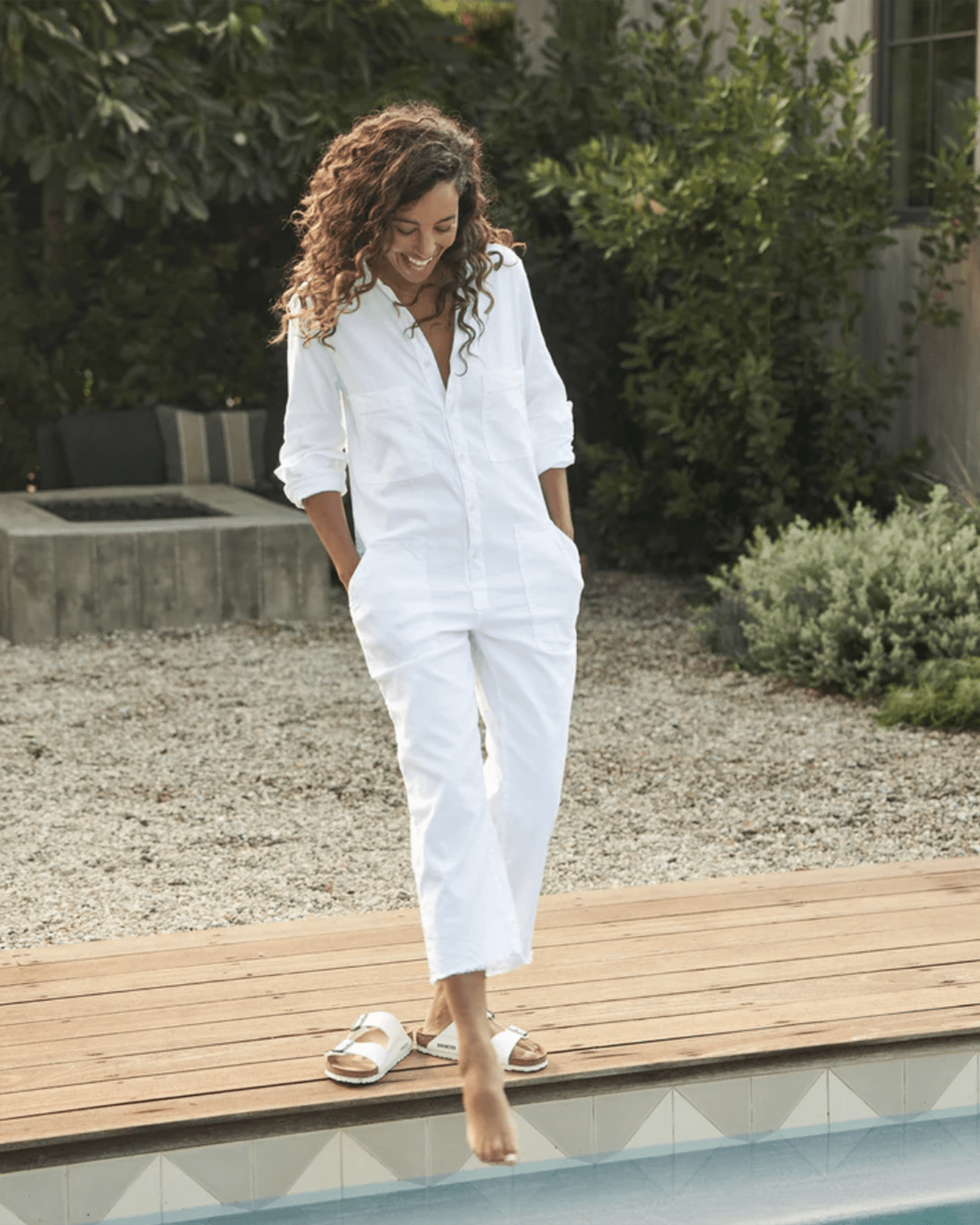 Northern Ireland Jumpsuit in White Linen