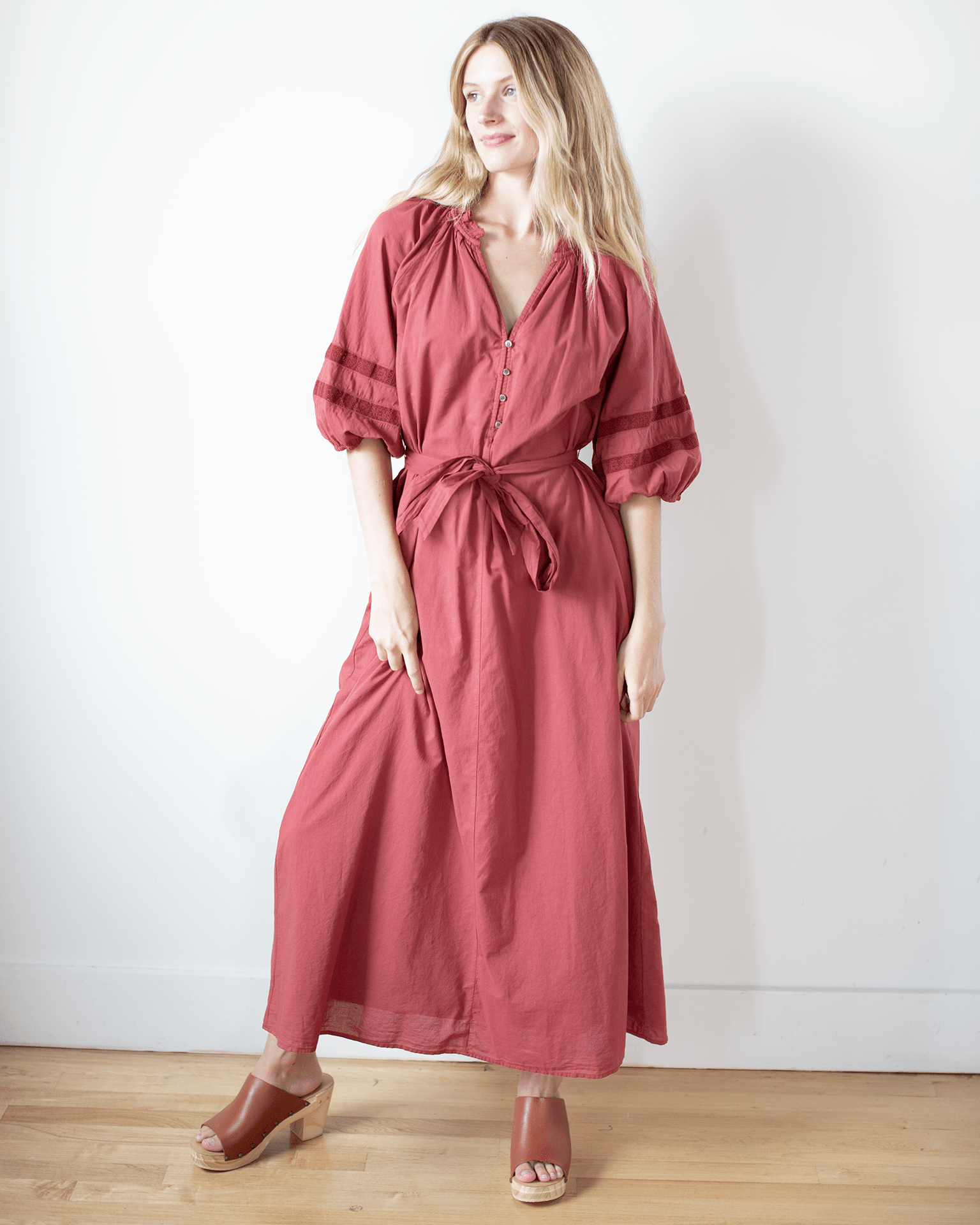 Prue Dress in Brick Red