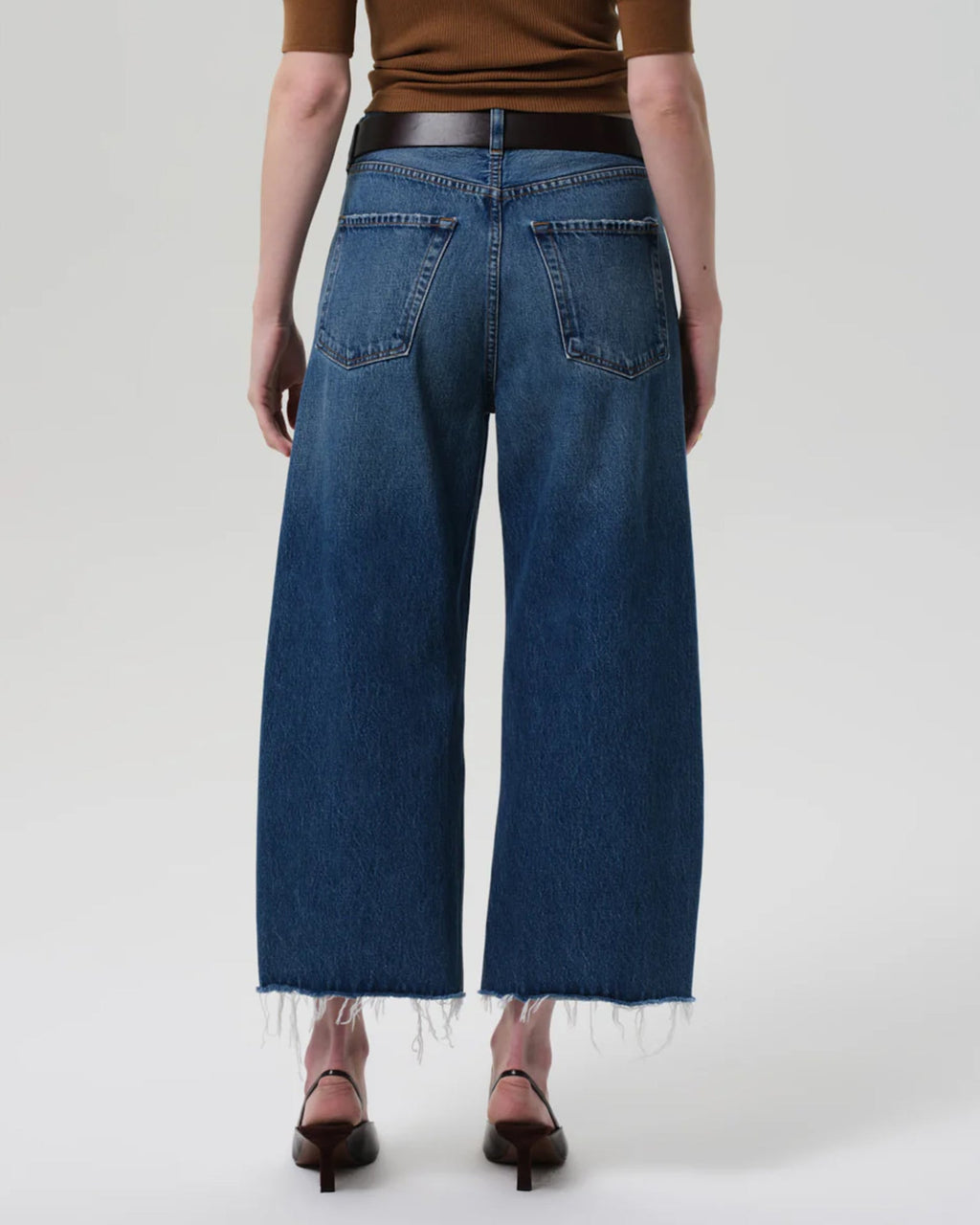 Ayla Raw Hem Crop in Chaya