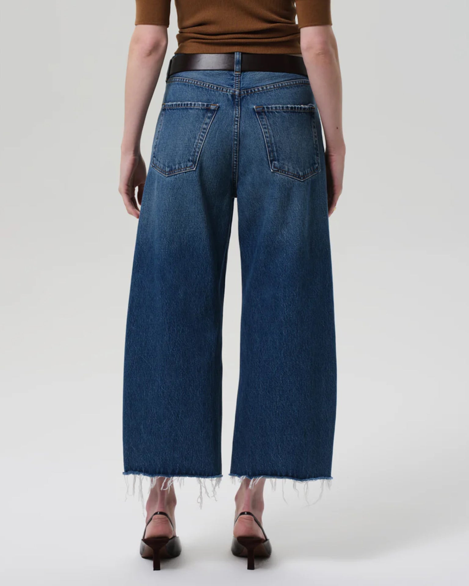 Ayla Raw Hem Crop in Chaya