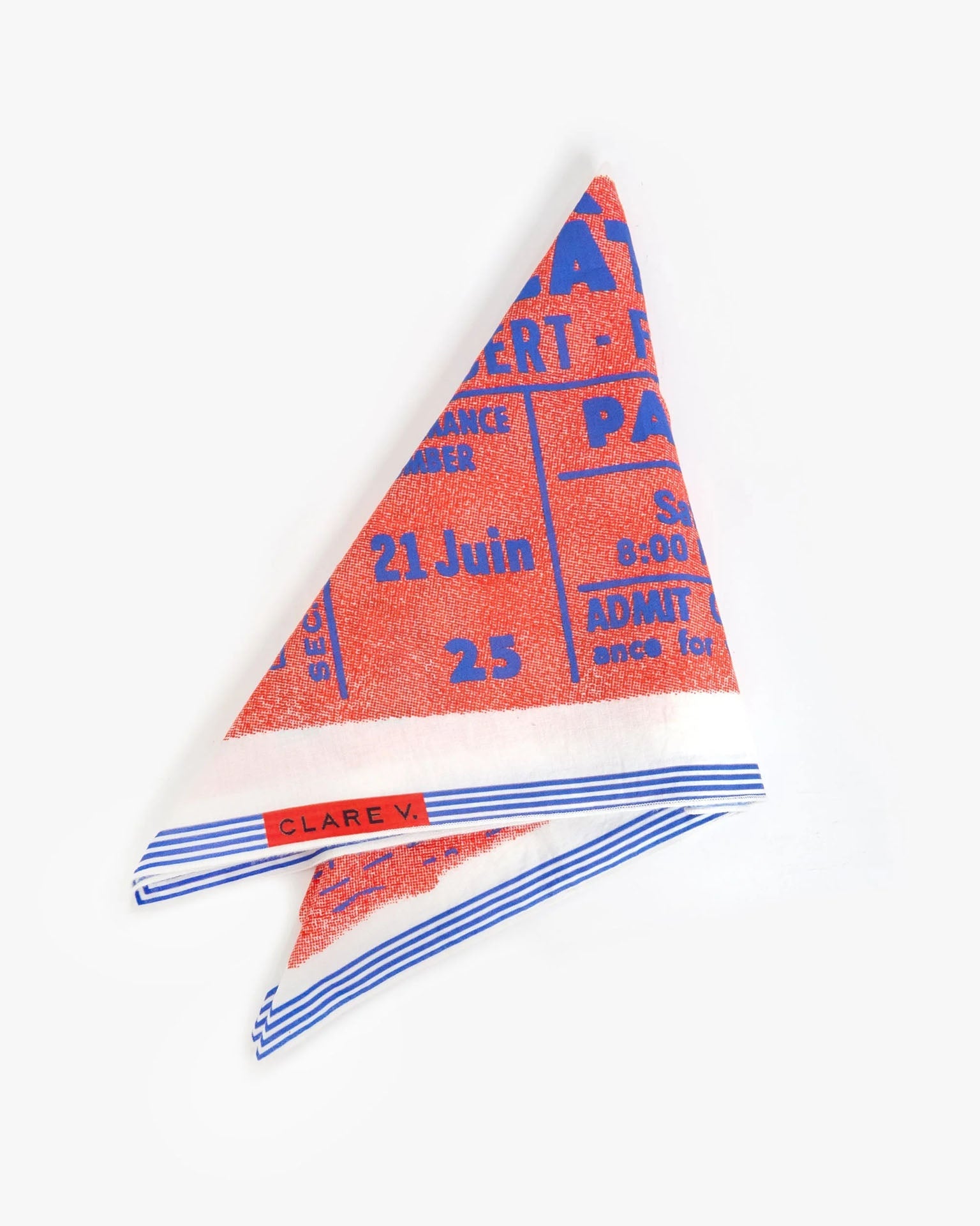 Concert Tickets Bandana in Pink w/ Blue