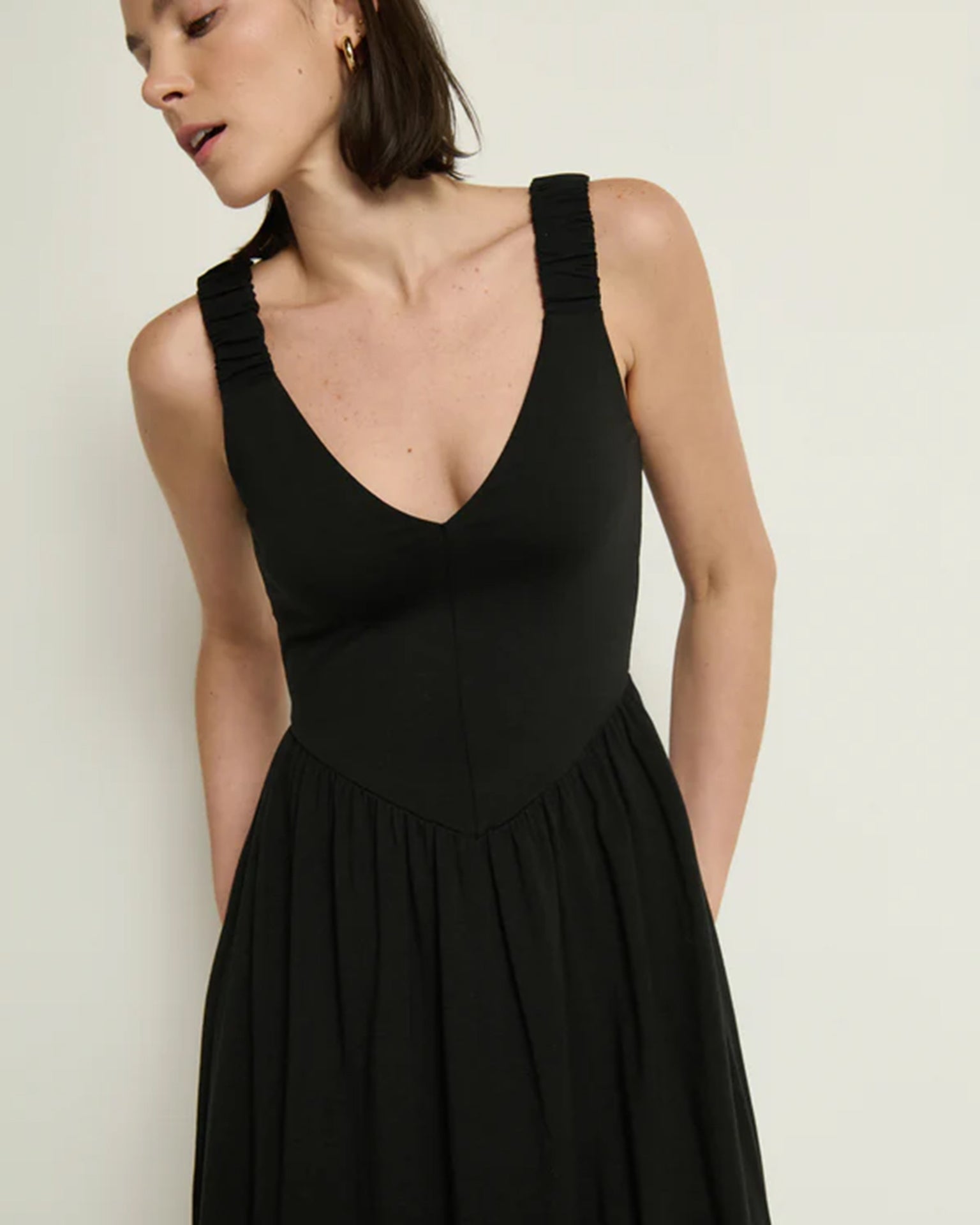 Celine Tank Dress in Jet Black