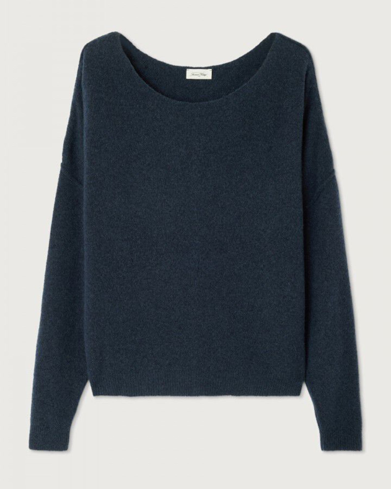 Damsville Wide Scoop Sweater in Navy Blue Chine Noir