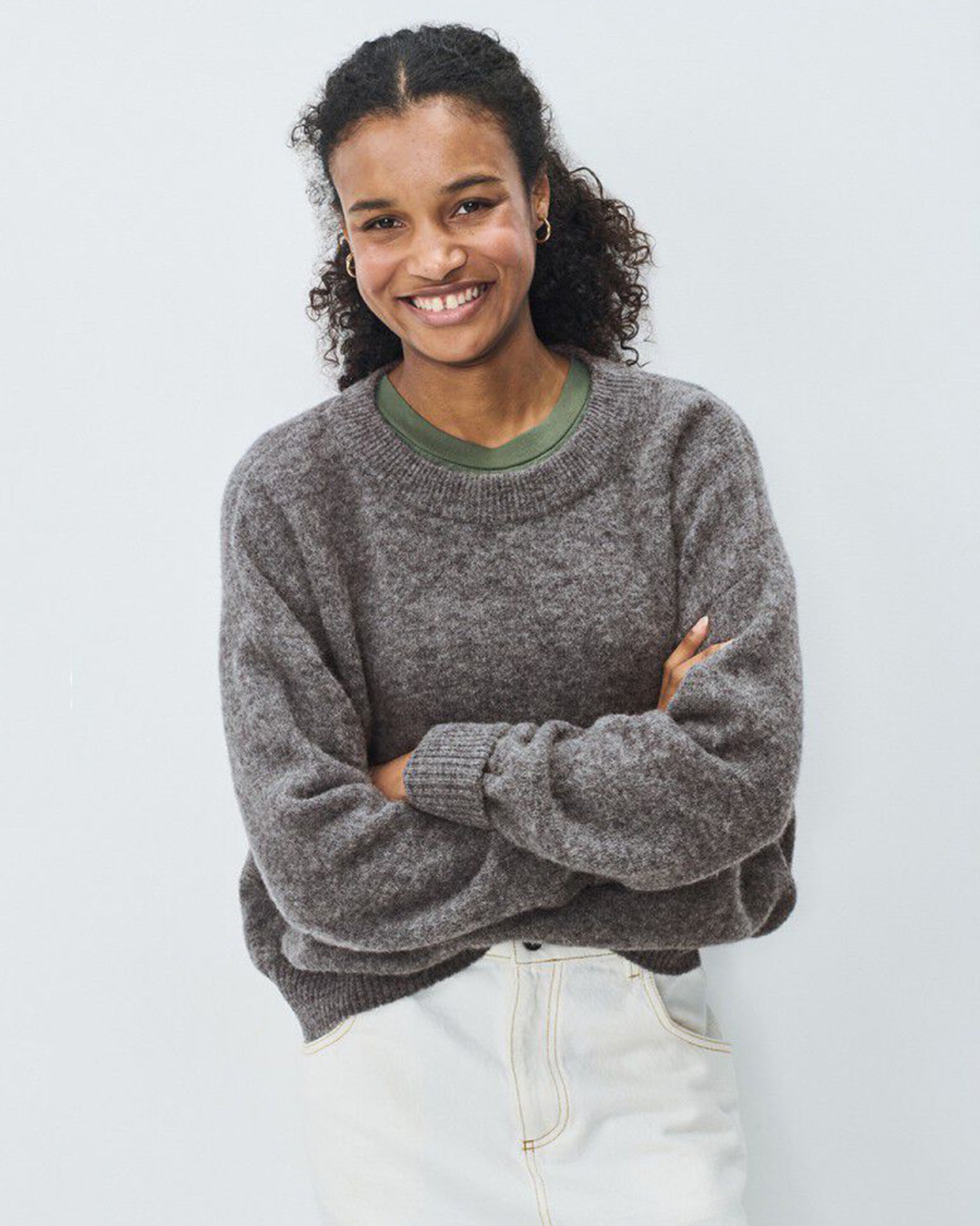 Vito Crewneck Sweater in Acier Chine