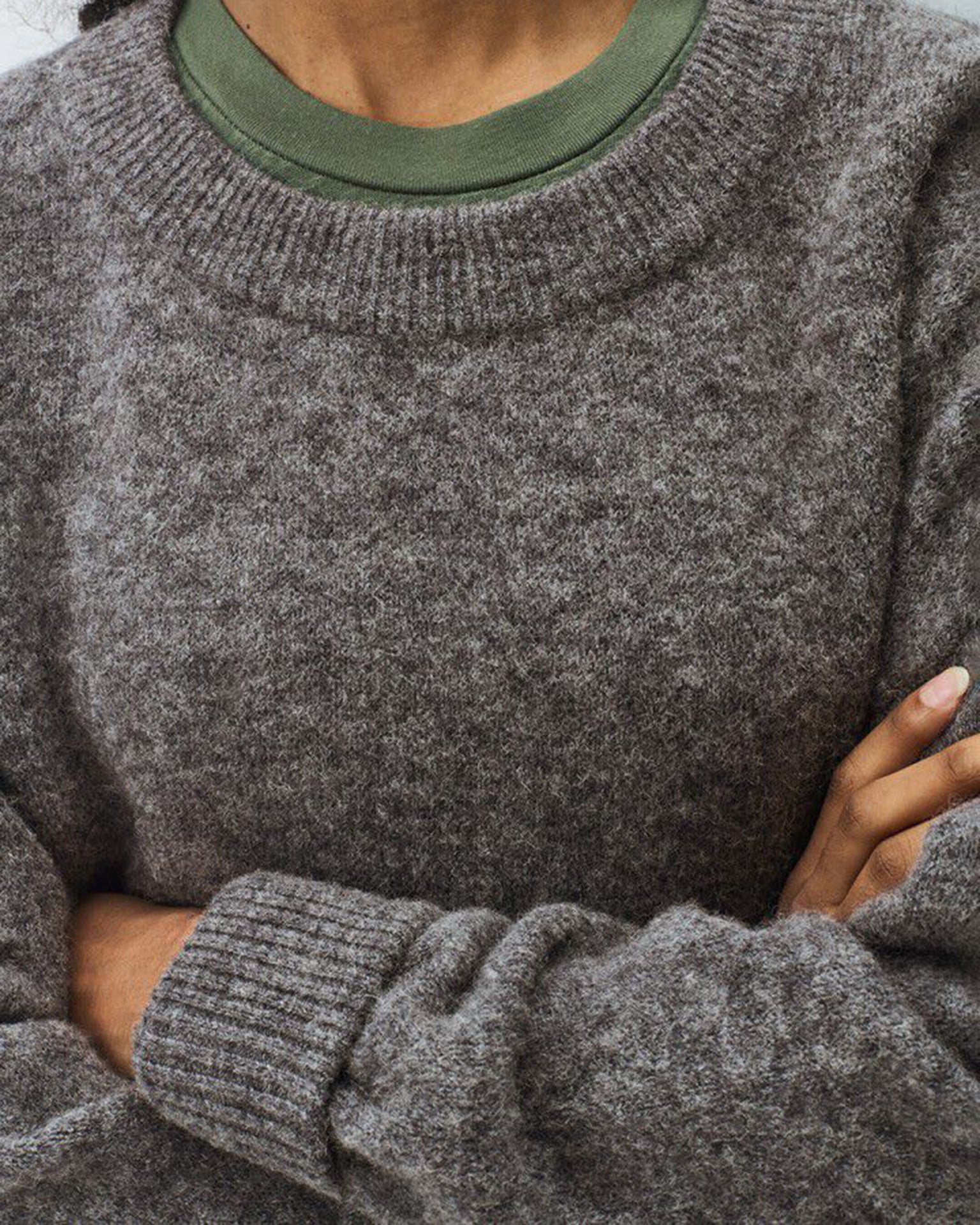 Vito Crewneck Sweater in Acier Chine