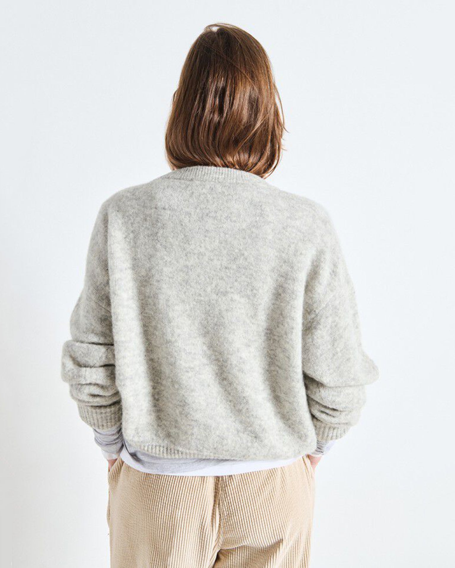 Vito Crewneck Sweater in Gris Clair Chine
