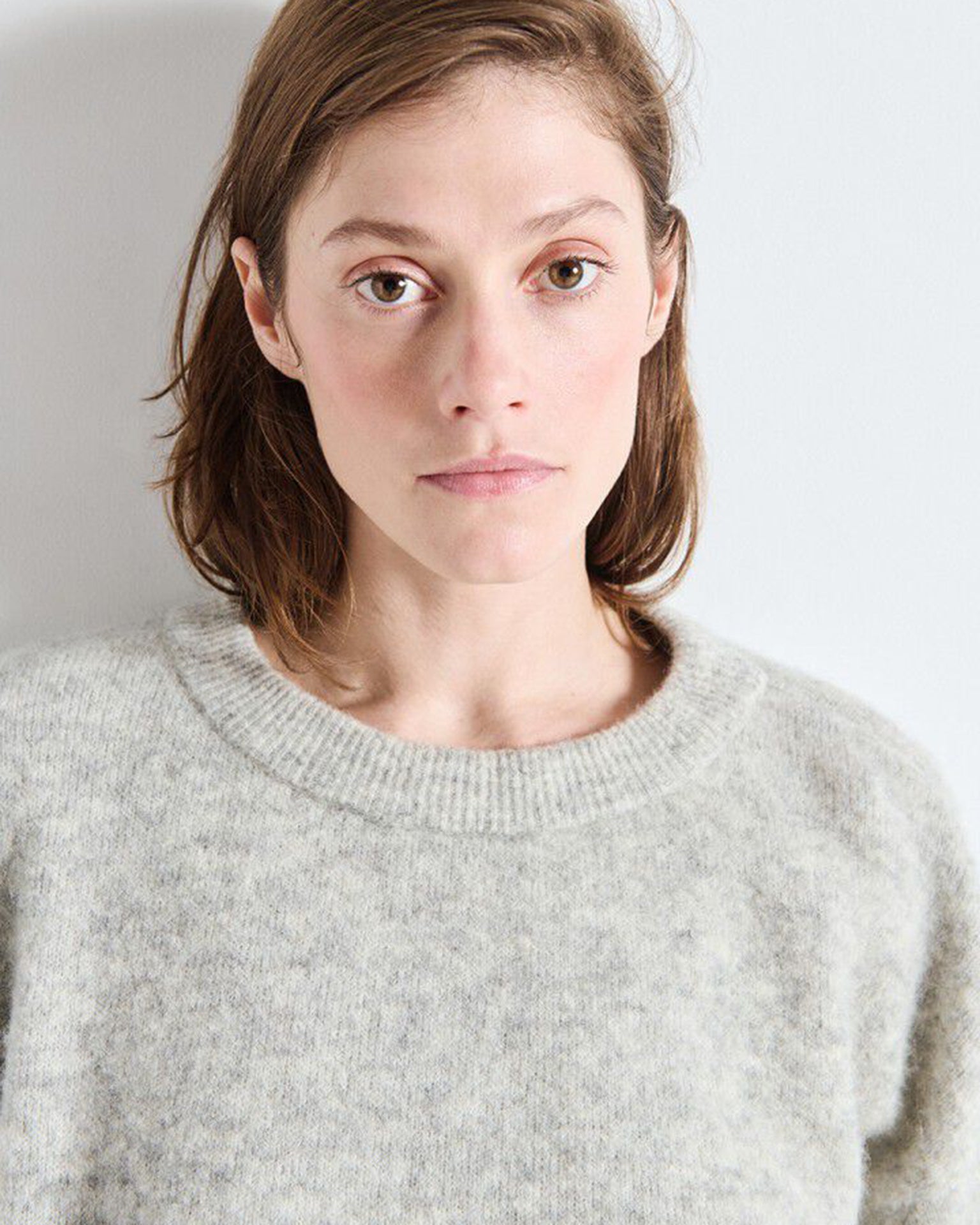 Vito Crewneck Sweater in Gris Clair Chine