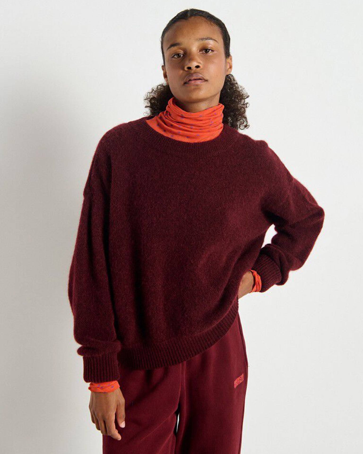 Vito Crewneck Sweater in Grenat Chine