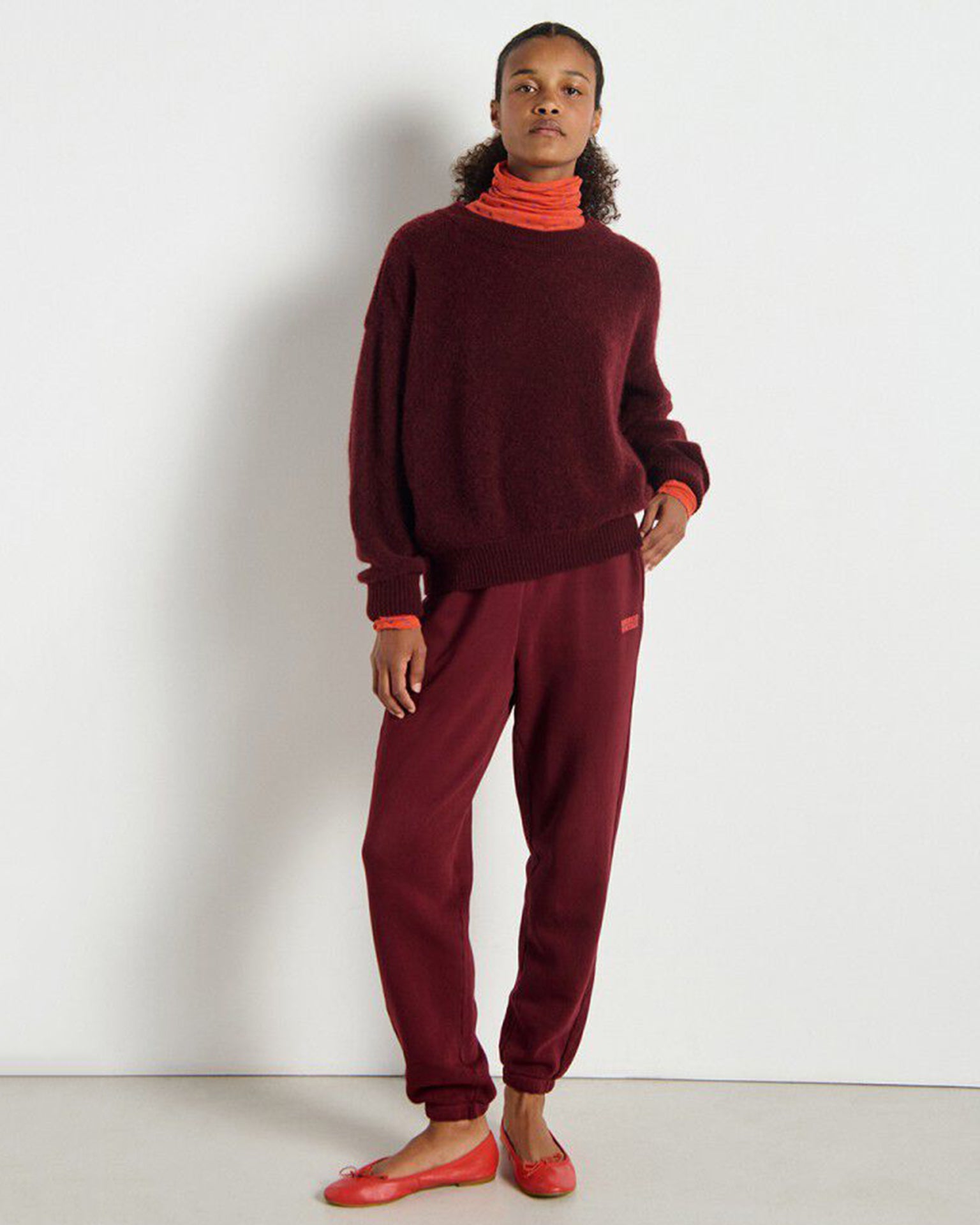 Vito Crewneck Sweater in Grenat Chine