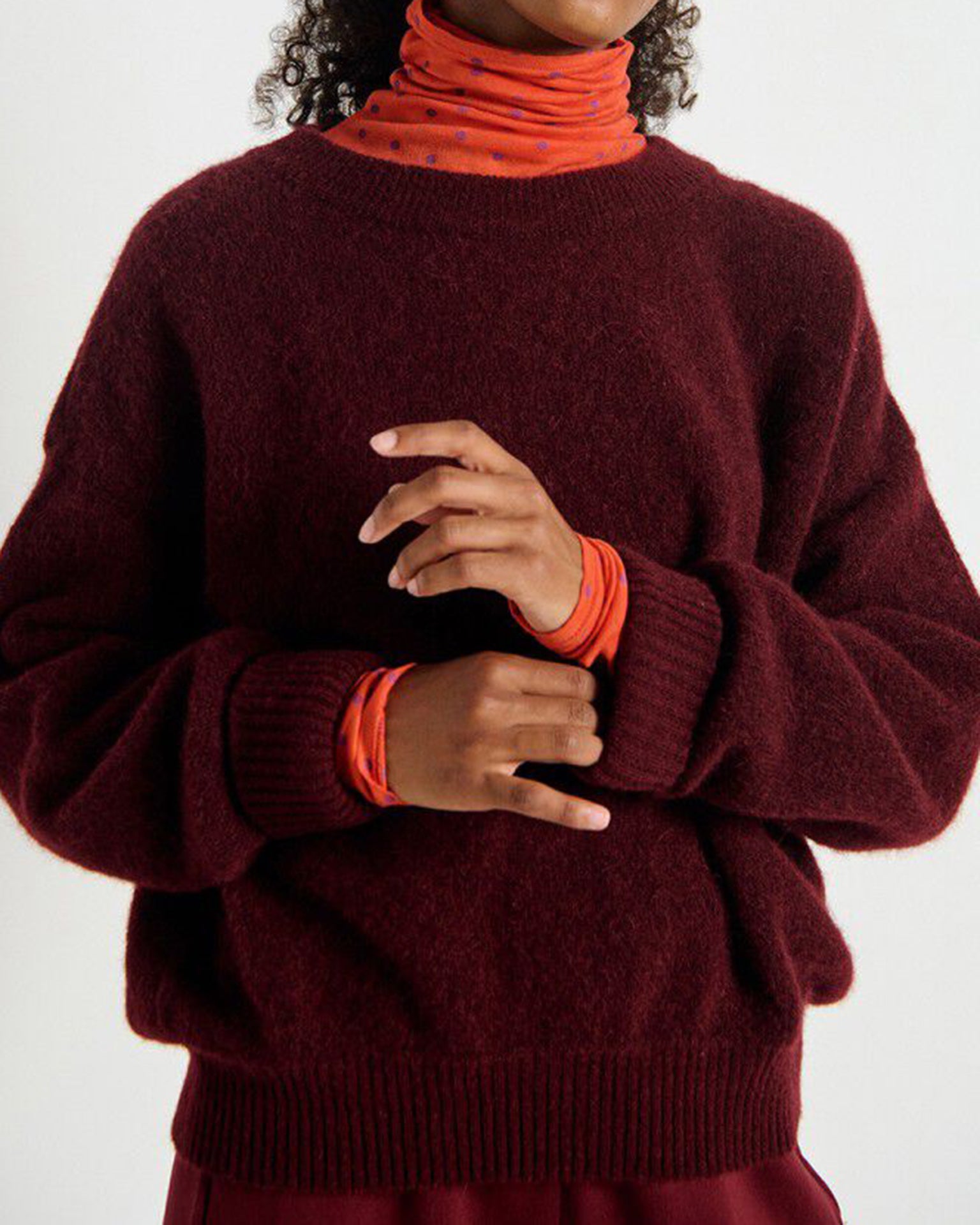 Vito Crewneck Sweater in Grenat Chine