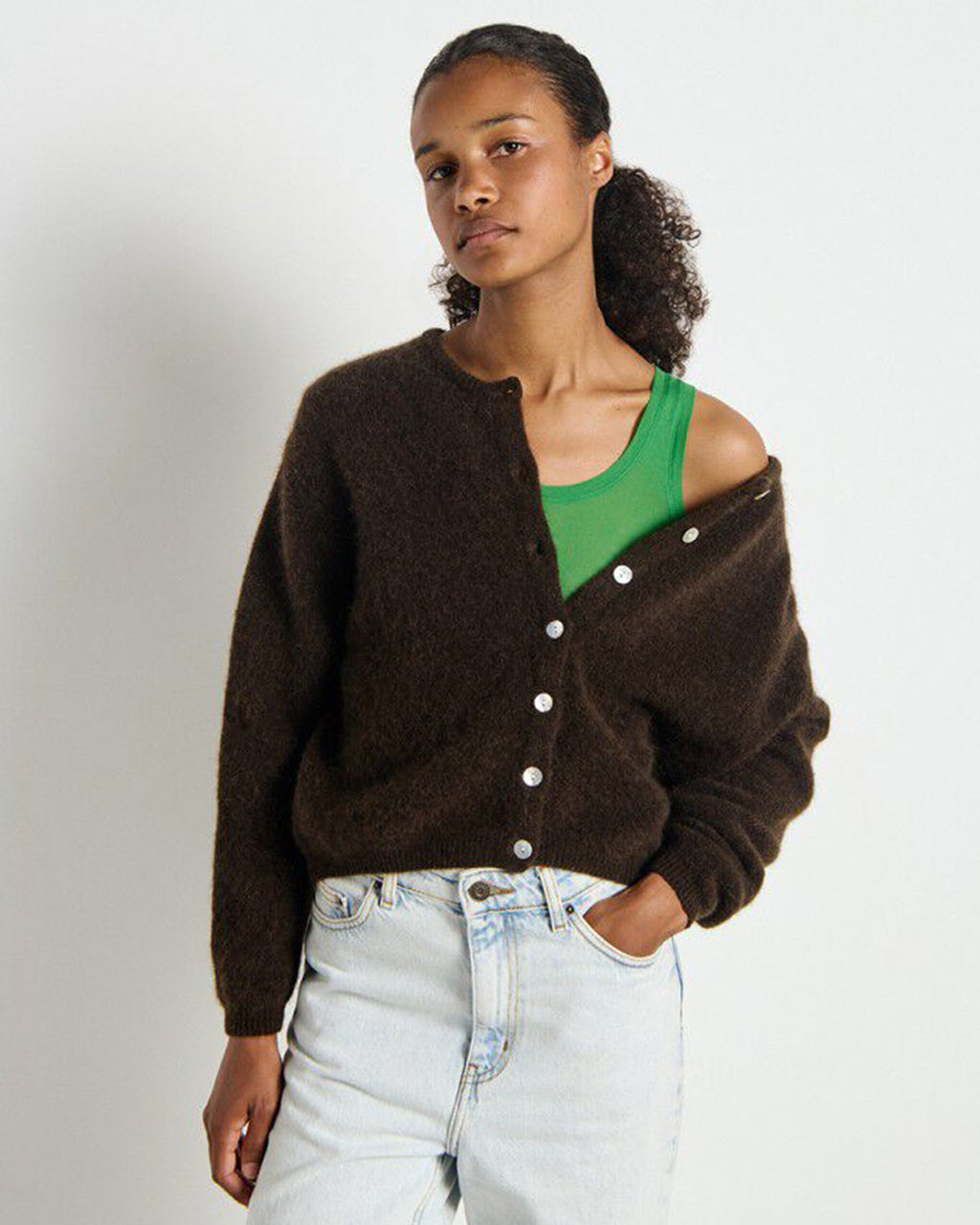 Vito Cardigan in Cafe Chine