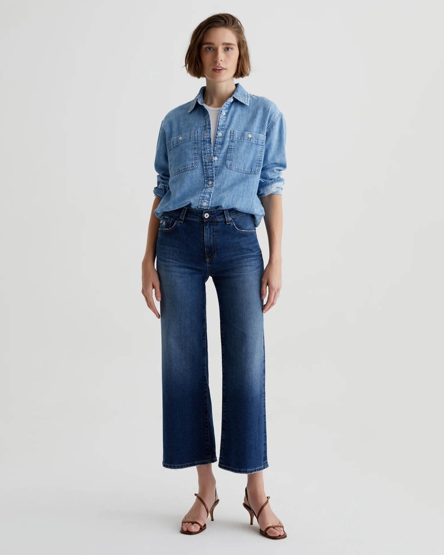 Saige Wide Leg Crop in 7Ys La Jolla