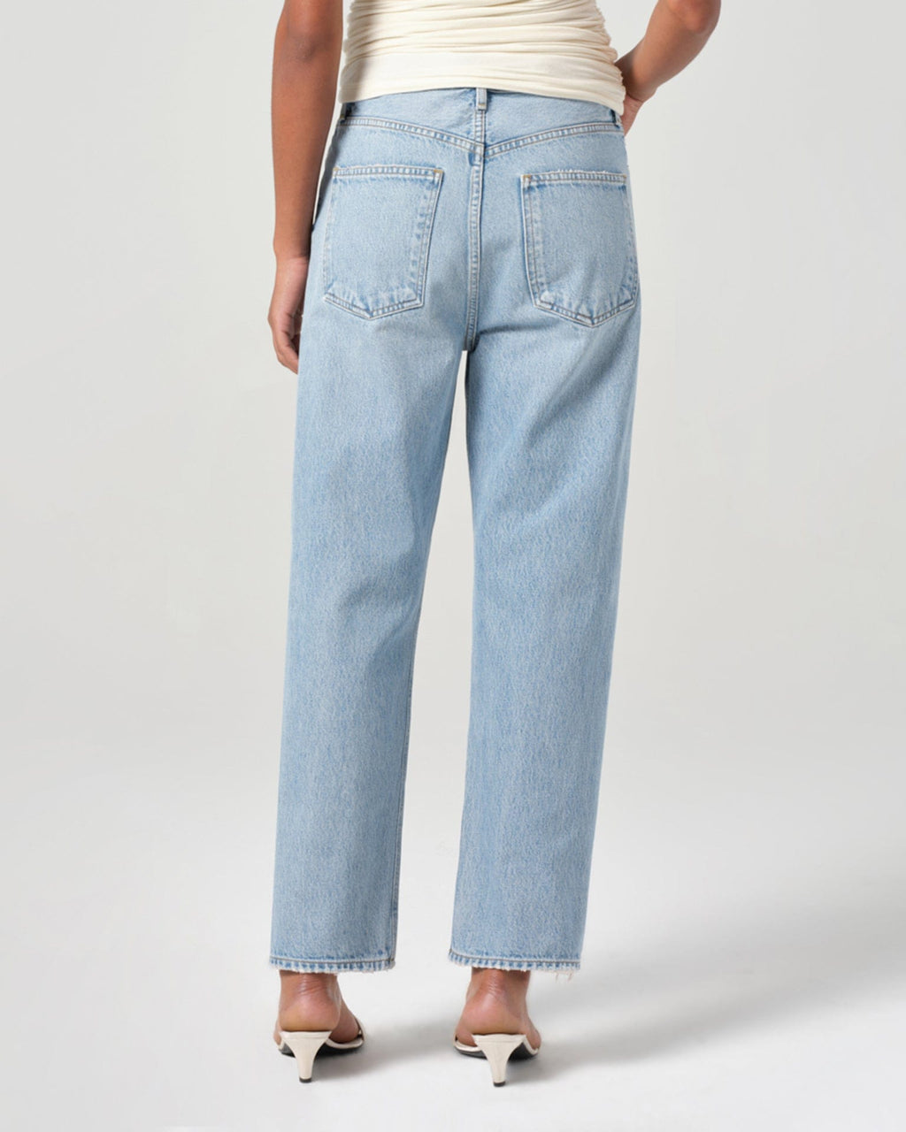 90s Crop Mid Rise Loose Straight in Force