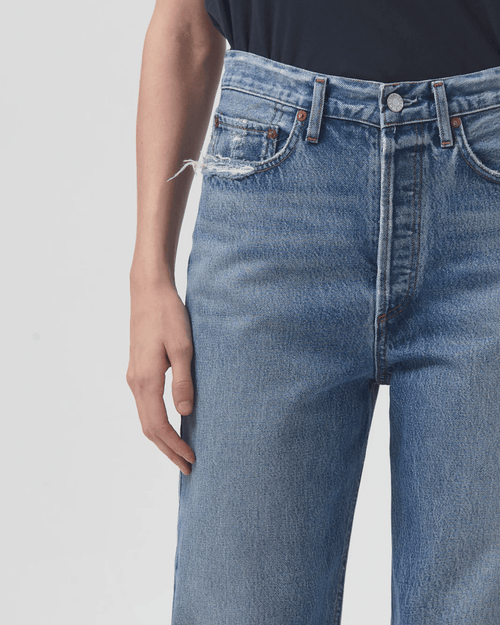 90s Crop Mid Rise Loose Straight in Hooked