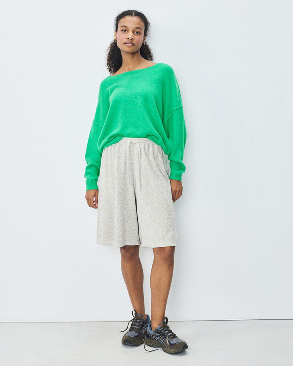 Damsville Wide Scoop Sweater in Printemps Chine