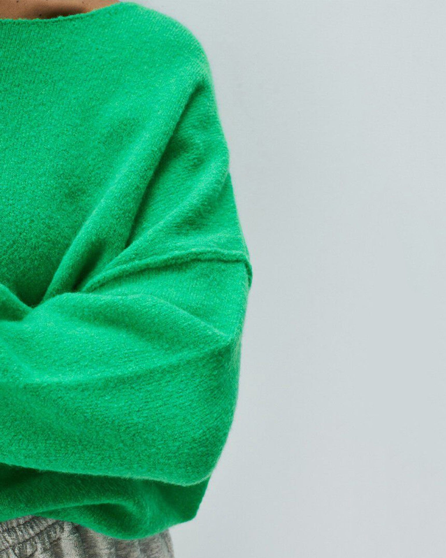 Damsville Wide Scoop Sweater in Printemps Chine