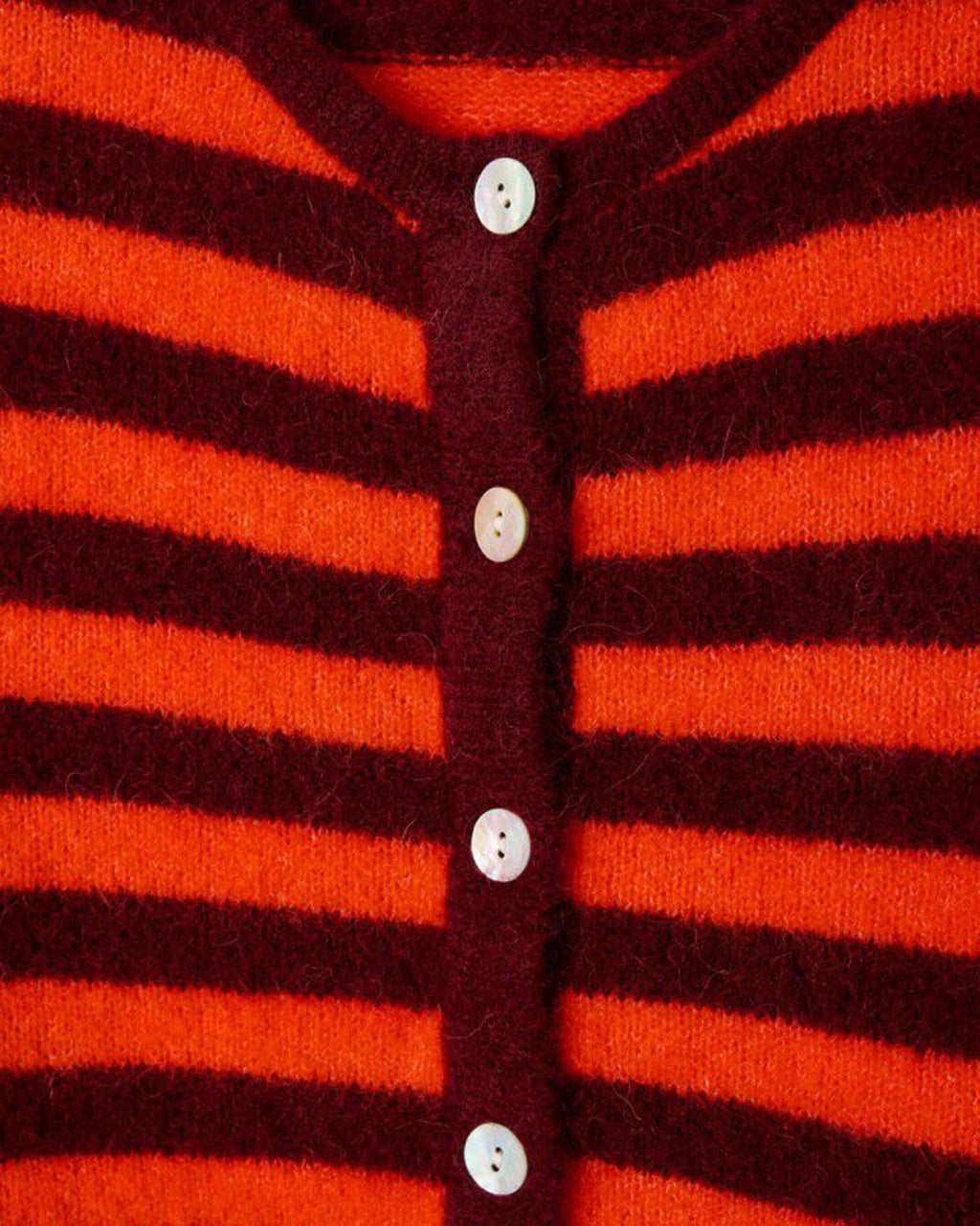 Vito Cardigan in Grenat Raye/Gaspacho Chine