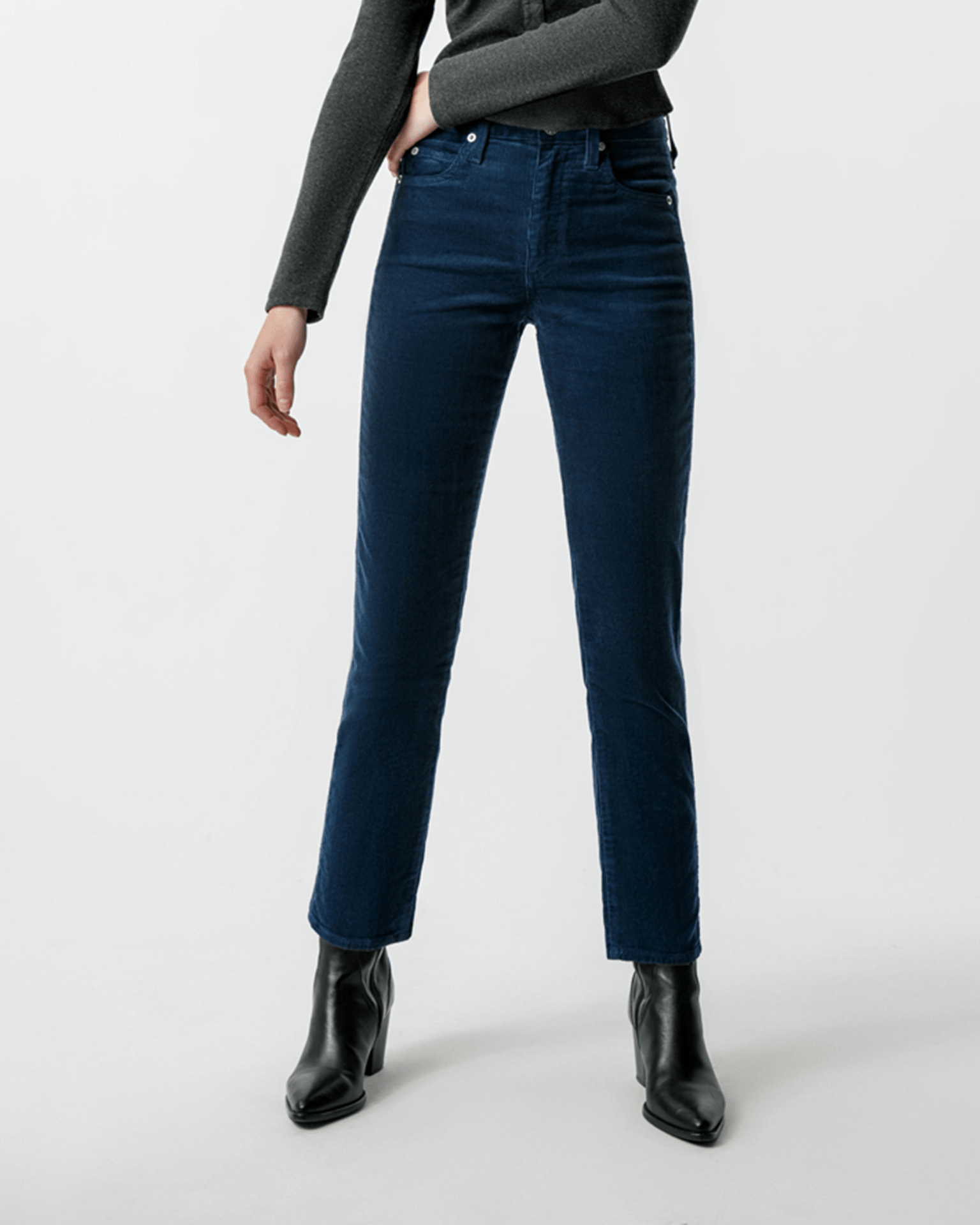 Corduroy Chloe Crop in Neptune