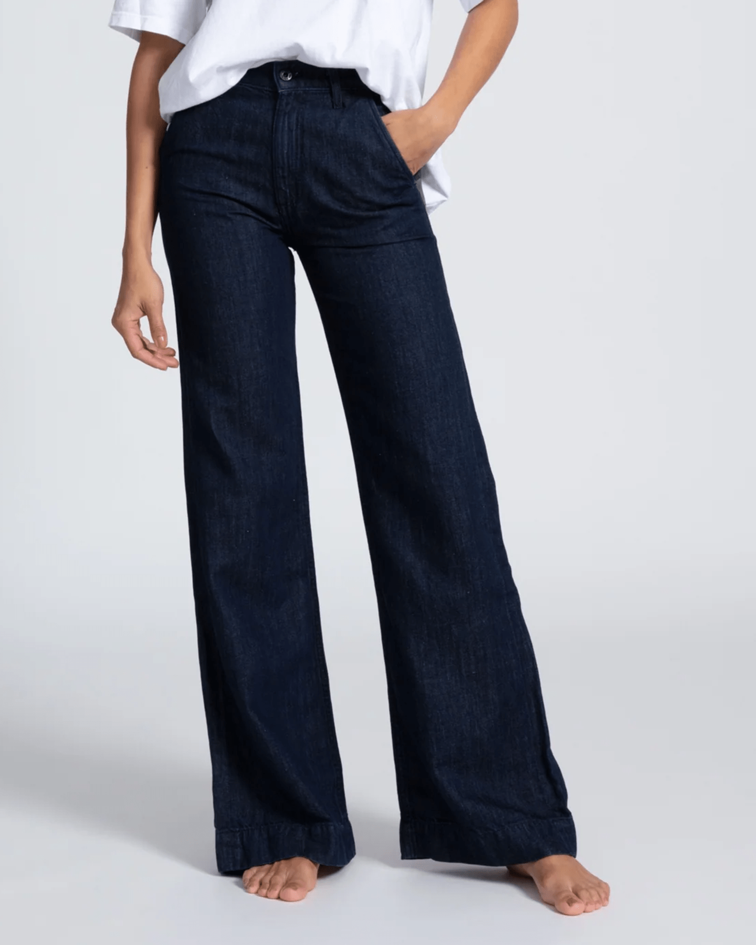 Denim Trouser in Indigo Linen