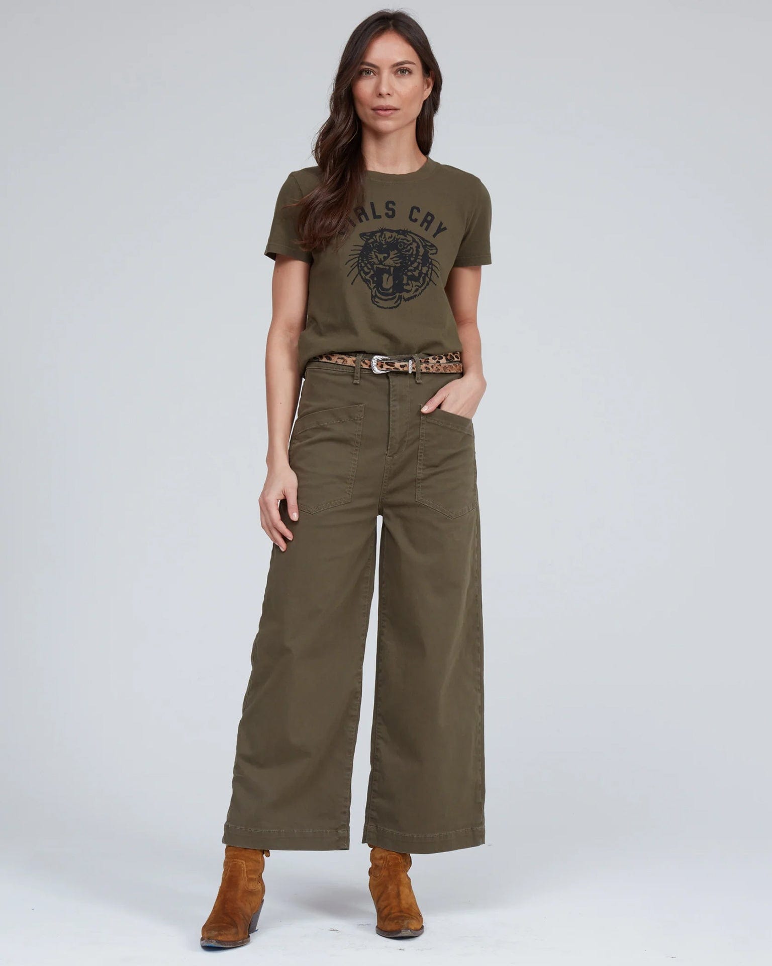 Virginia Pant in Safari Green