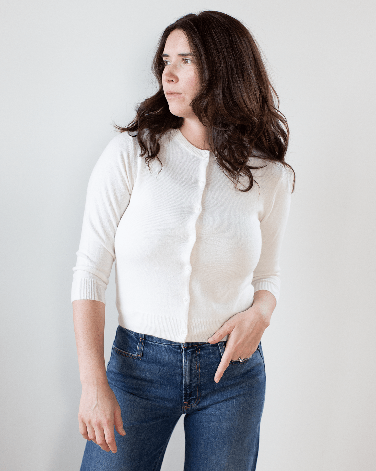 Baby Cardigan in Chalk