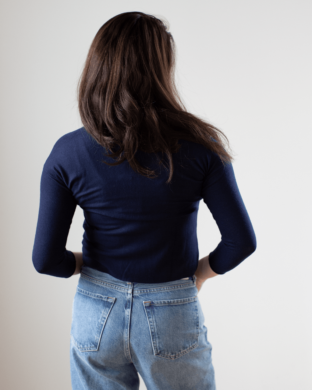 Easy Crop Cardi in Peacoat