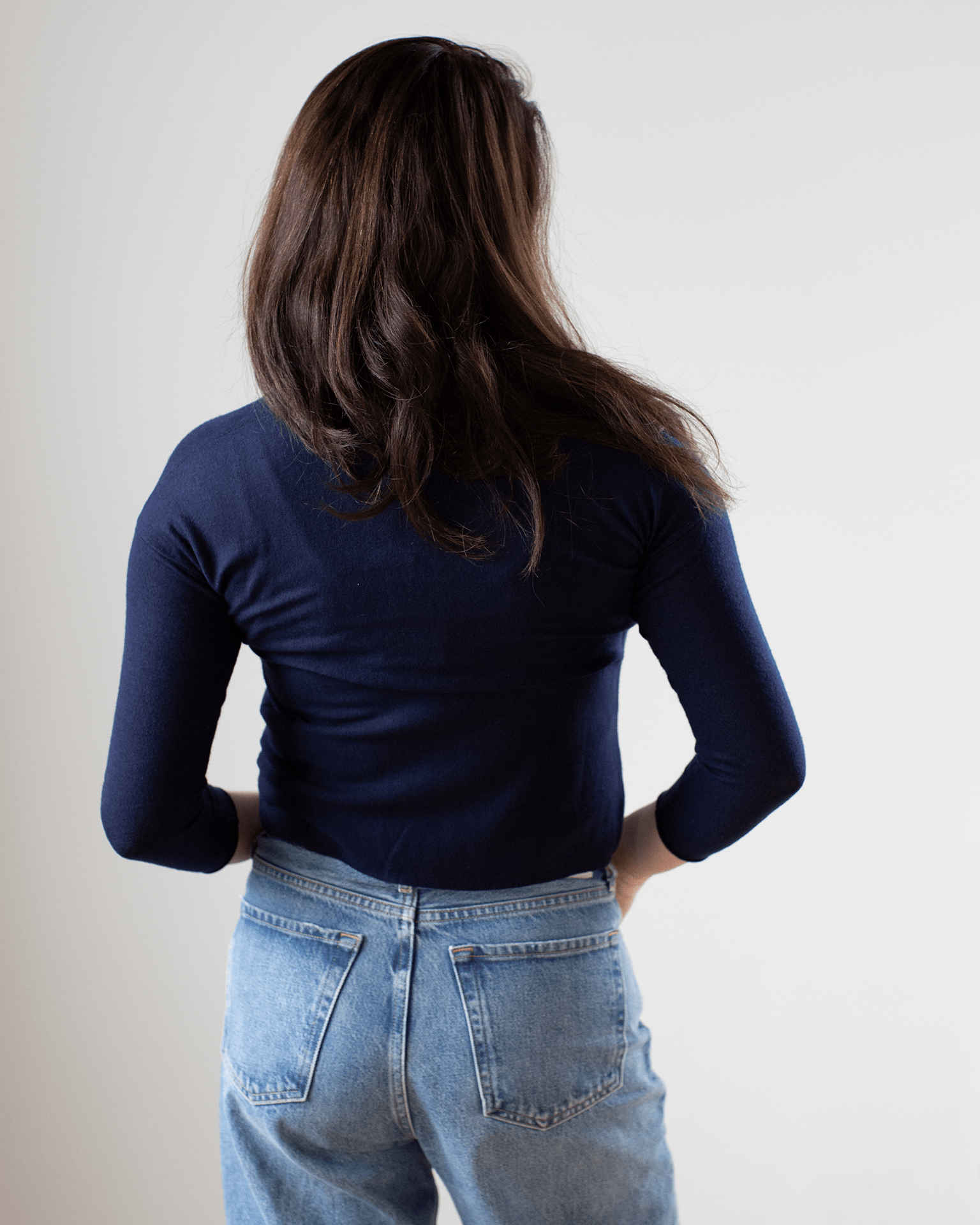 Easy Crop Cardi in Peacoat