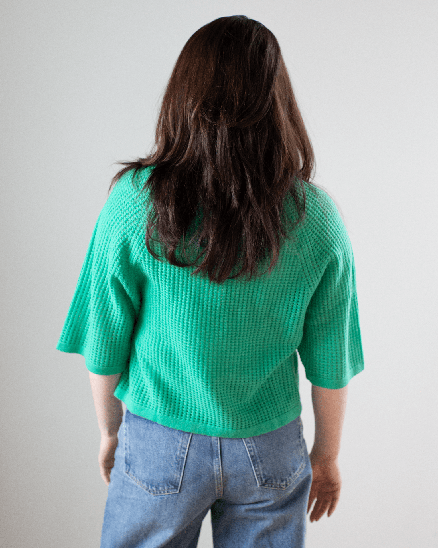 Short Sleeve Mesh Raglan Crew in Peapod