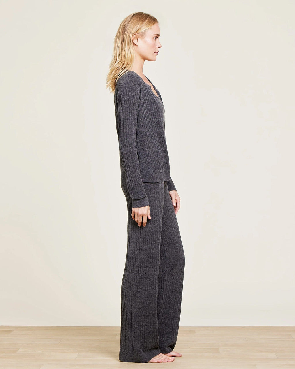 CCUL Ribbed Button Cardi in Carbon