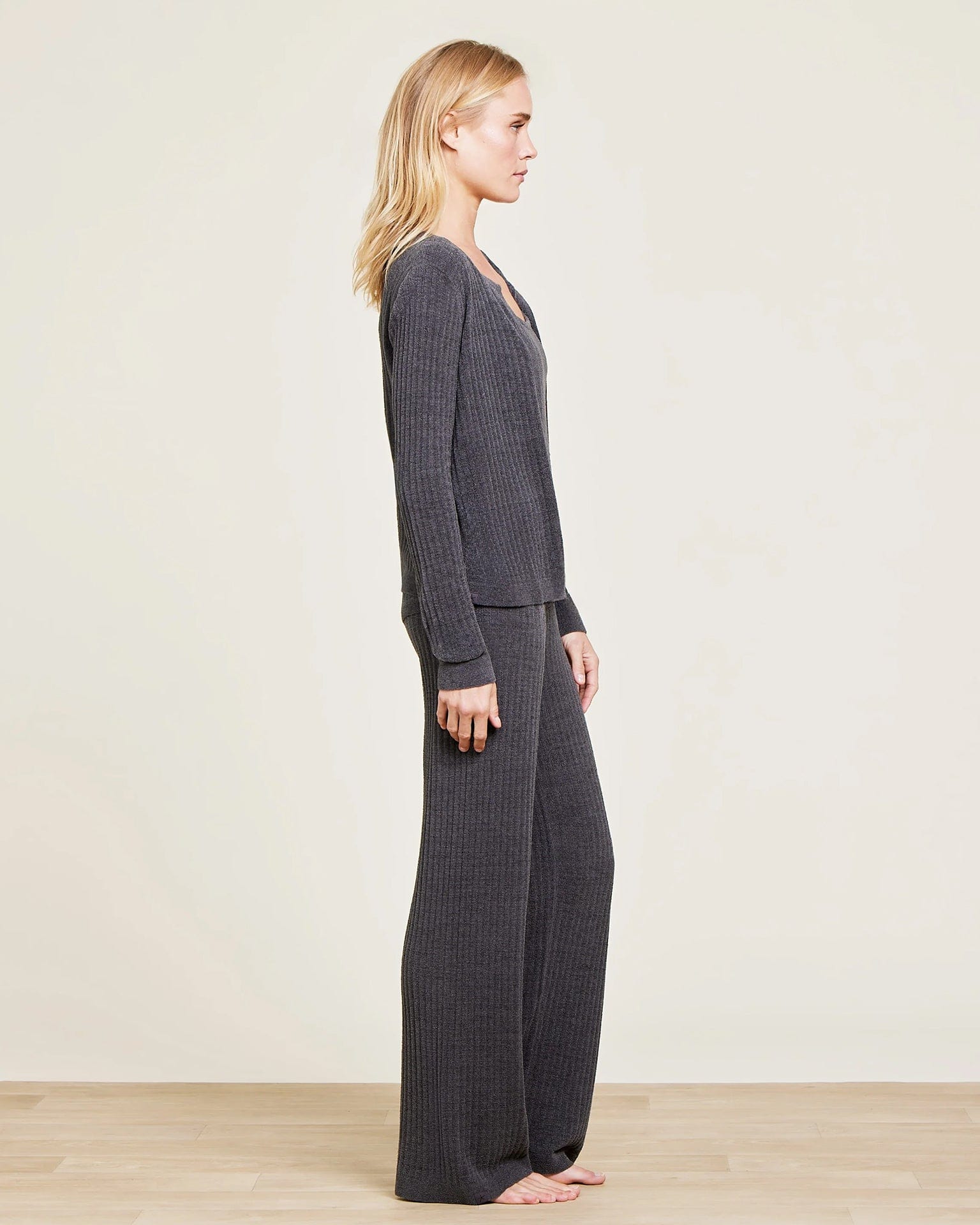 CCUL Ribbed Button Cardi in Carbon