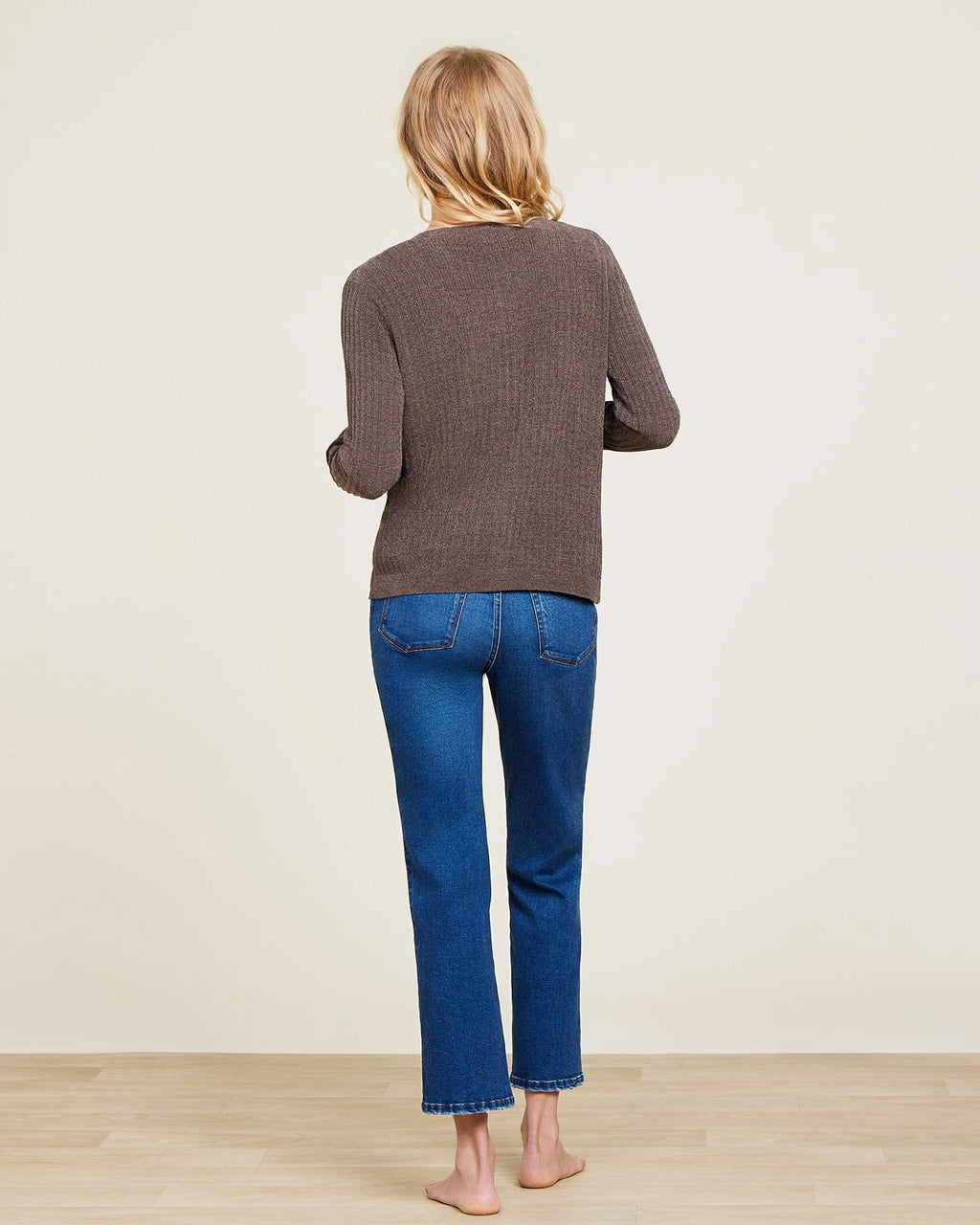 CCUL Ribbed Button Cardi in Java