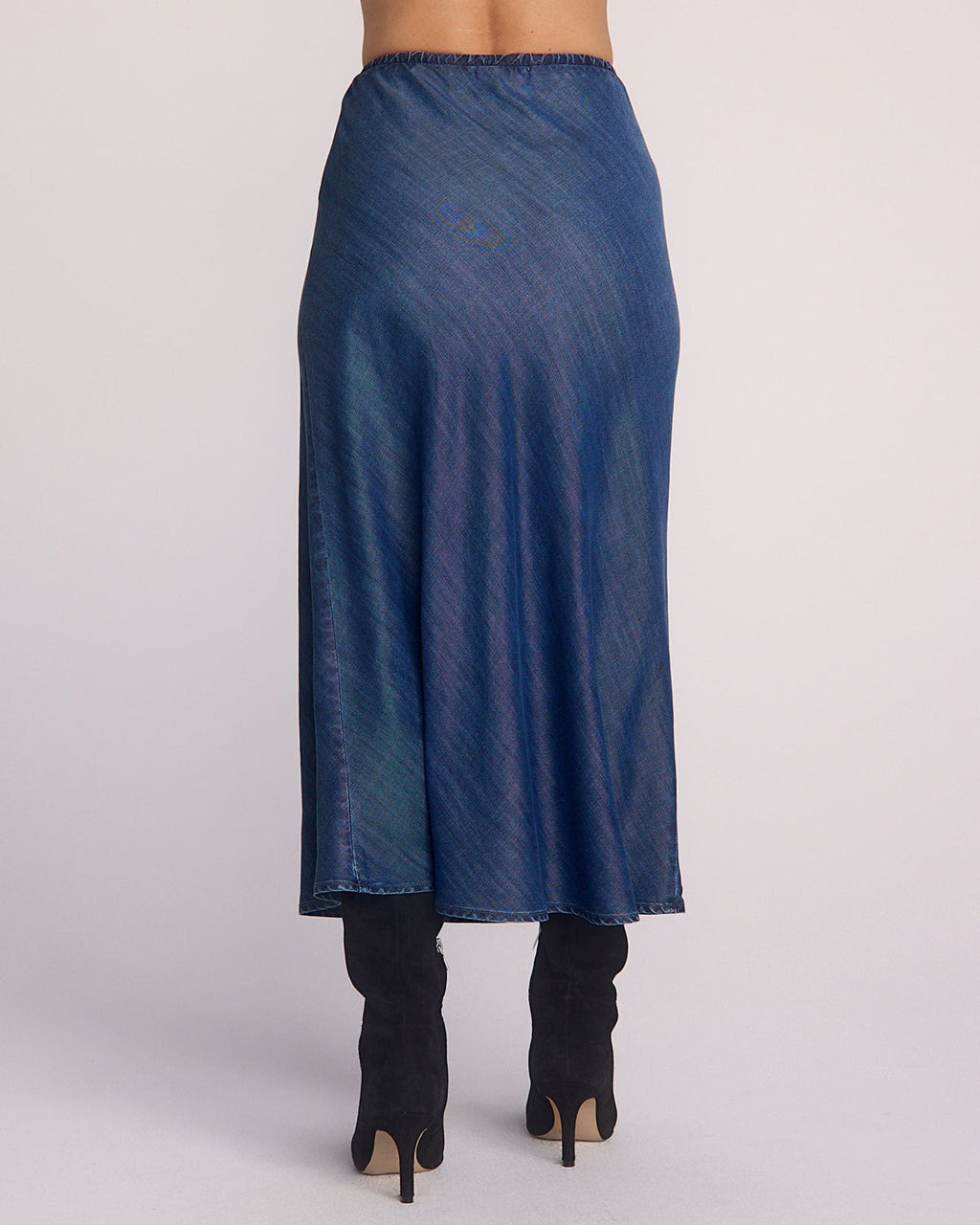 Bias Skirt w/ Tie in Moonlit Wash