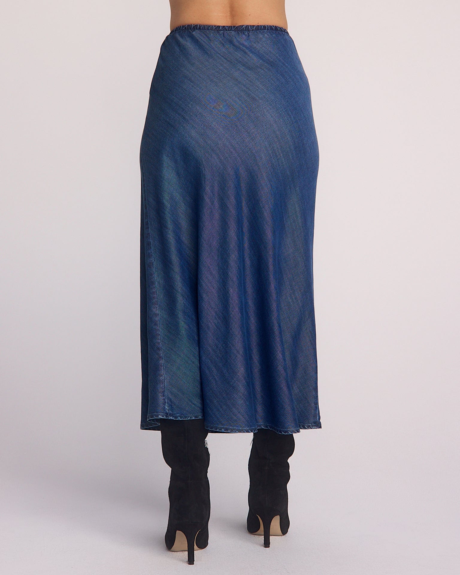 Bias Skirt w/ Tie in Moonlit Wash