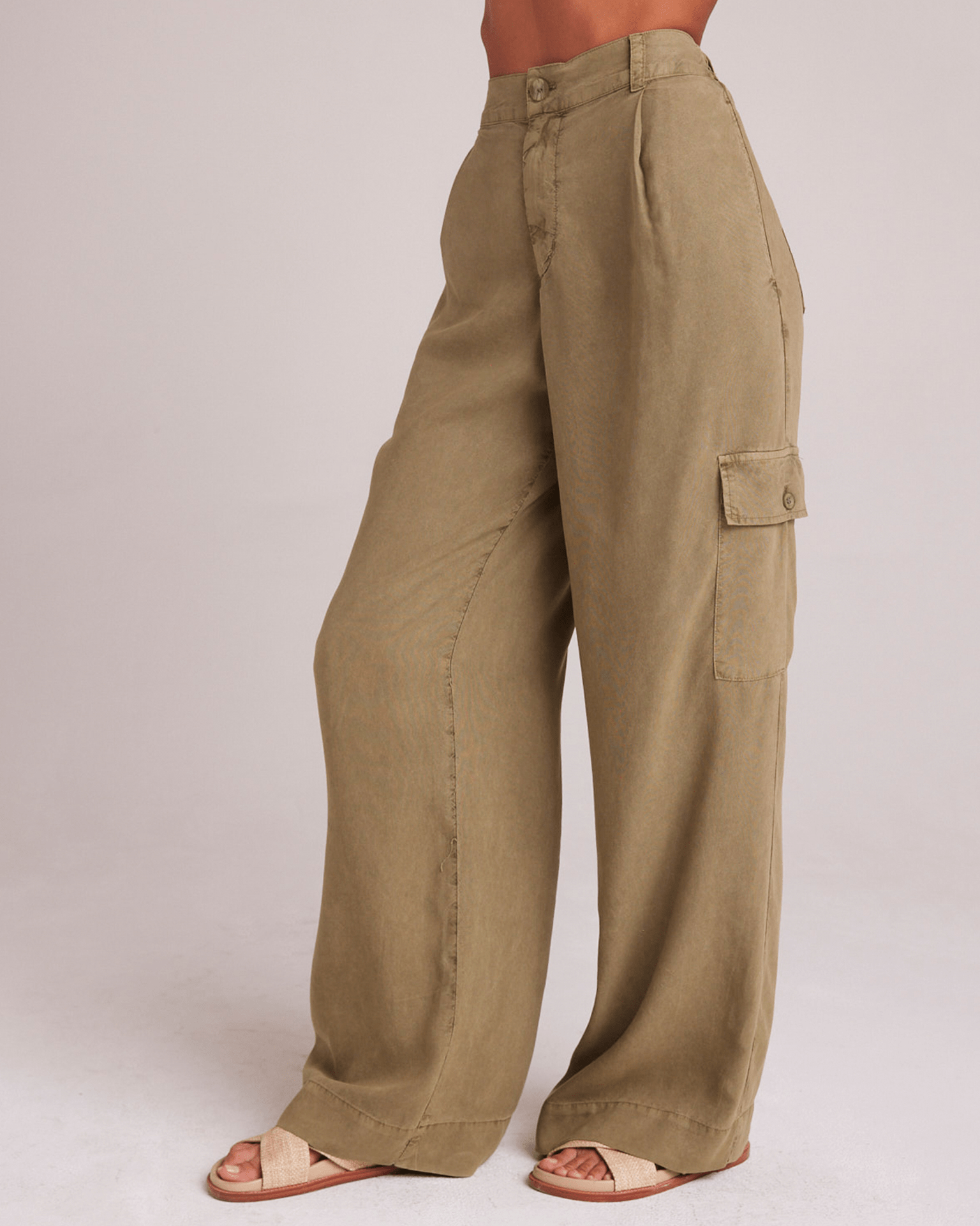 Cargo Wide Leg Pant in French Olive