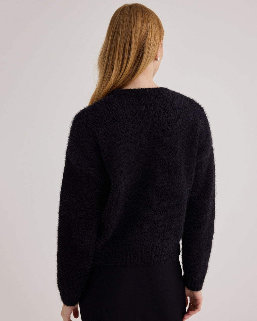 Drop Shoulder Sweater in Black