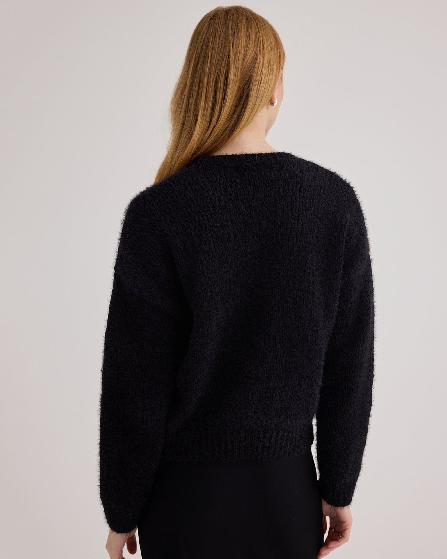 Drop Shoulder Sweater in Black