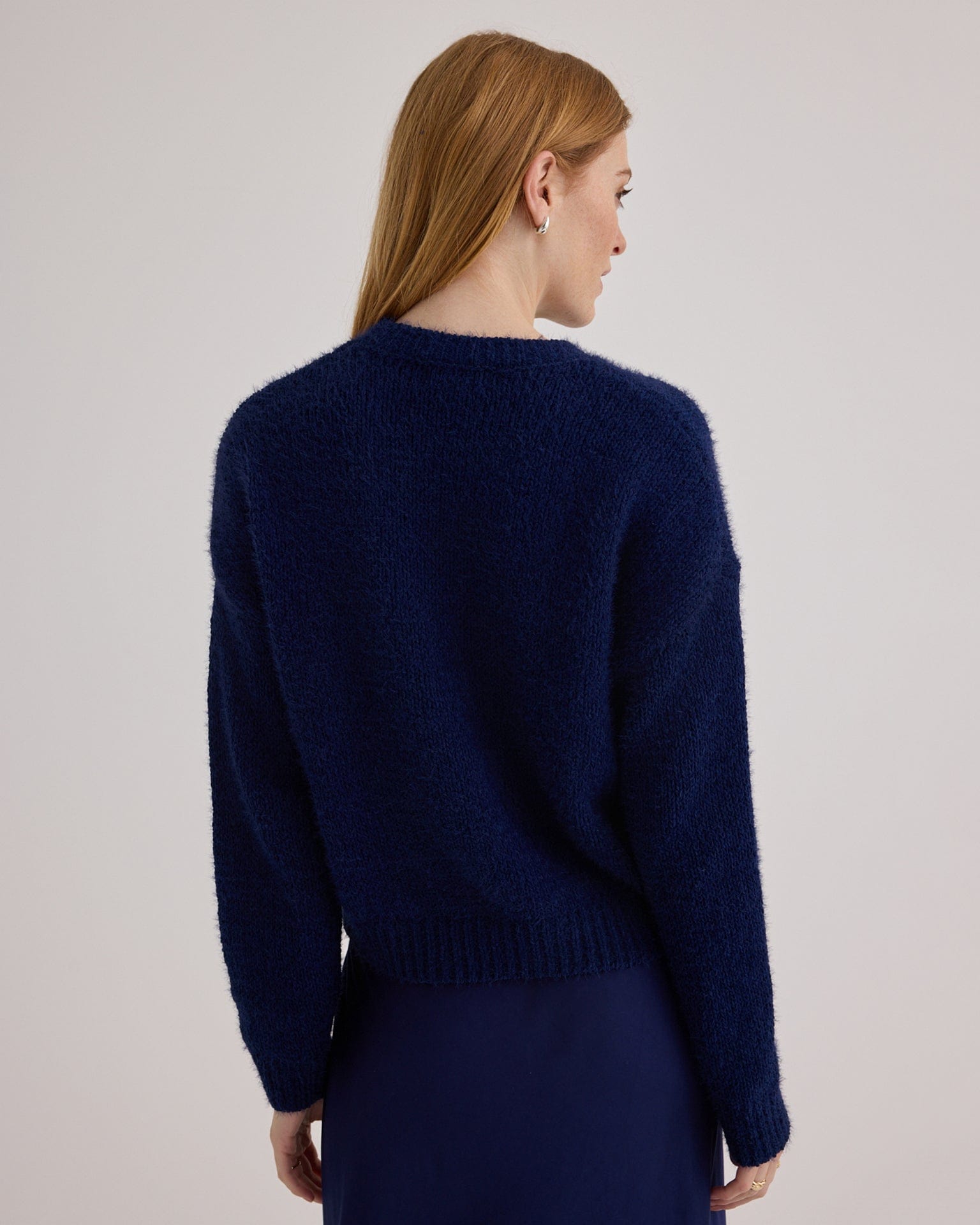 Drop Shoulder Sweater in Eclipse Blue