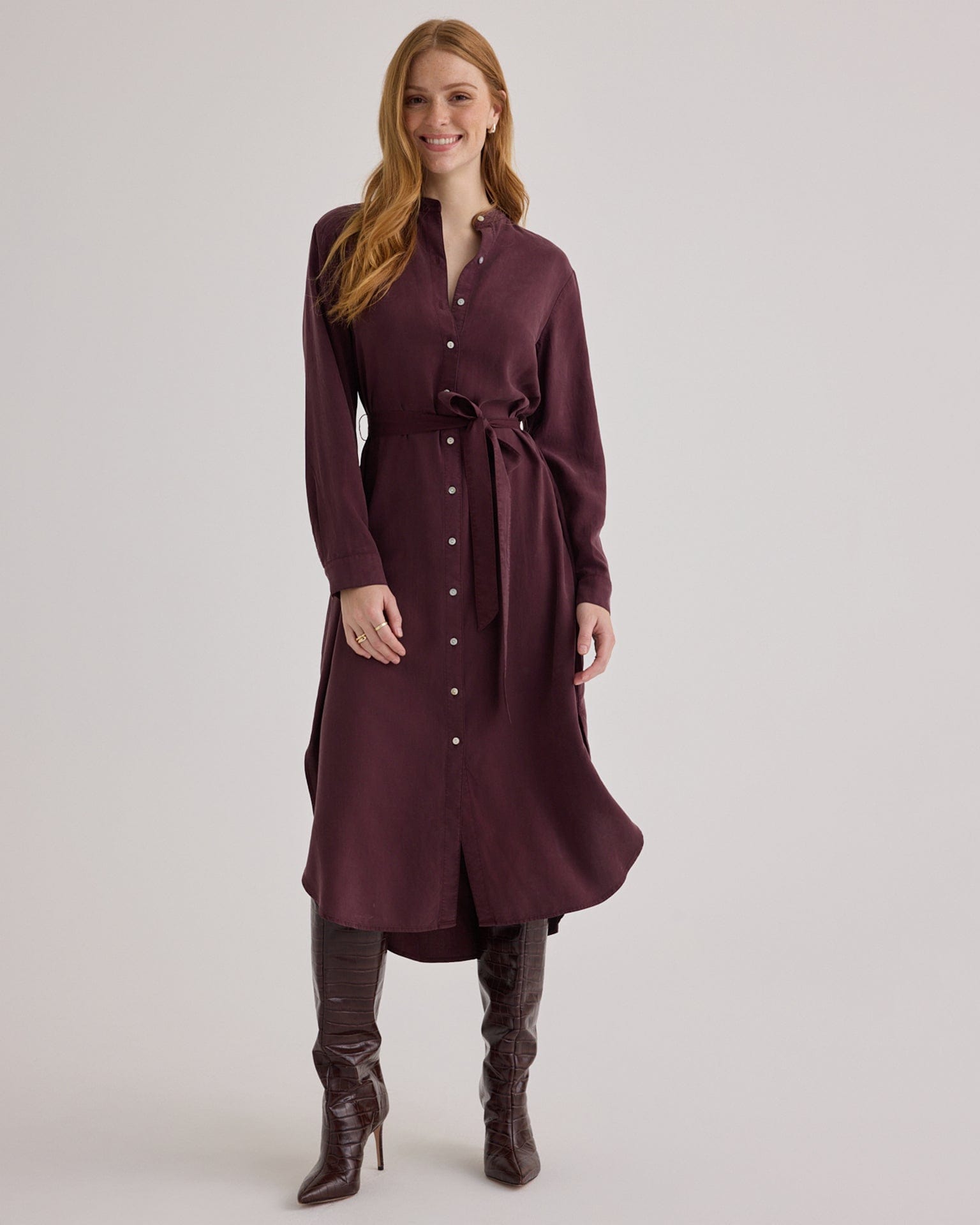 Flowy Hem Maxi Dress in Pinot Noir