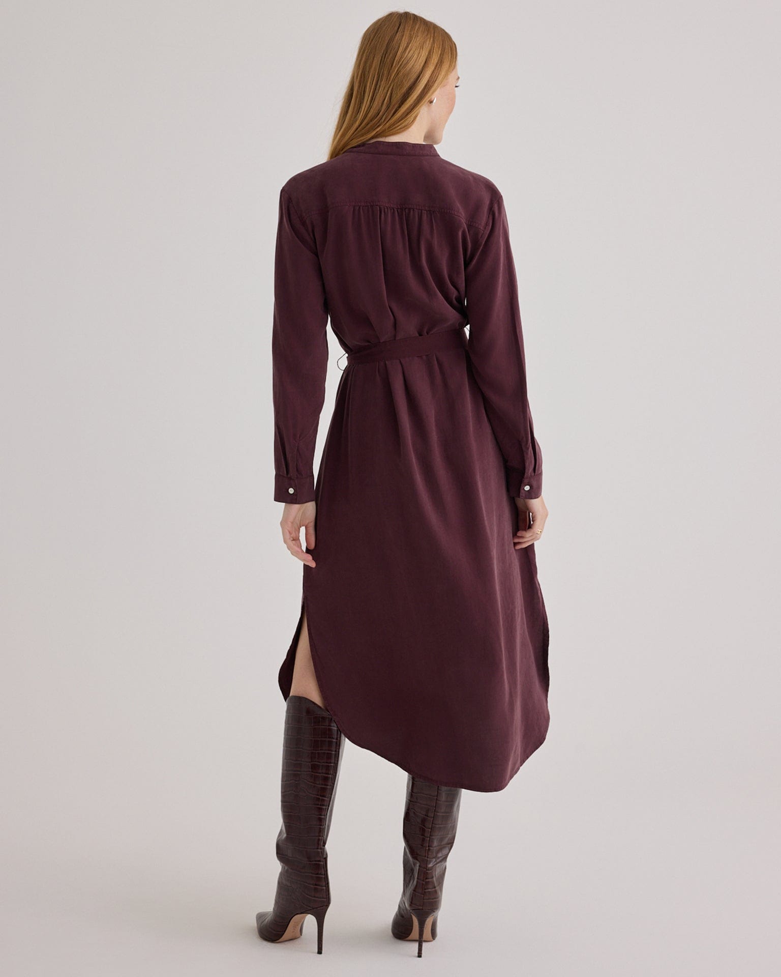 Flowy Hem Maxi Dress in Pinot Noir