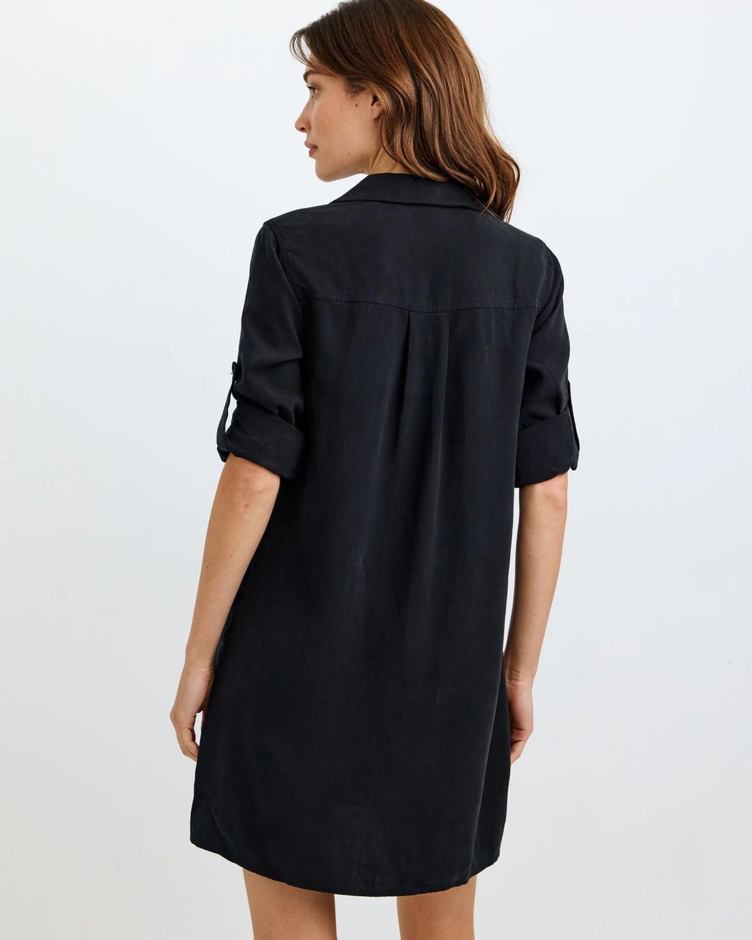 L/S A Line Shirtdress in Vintage Black