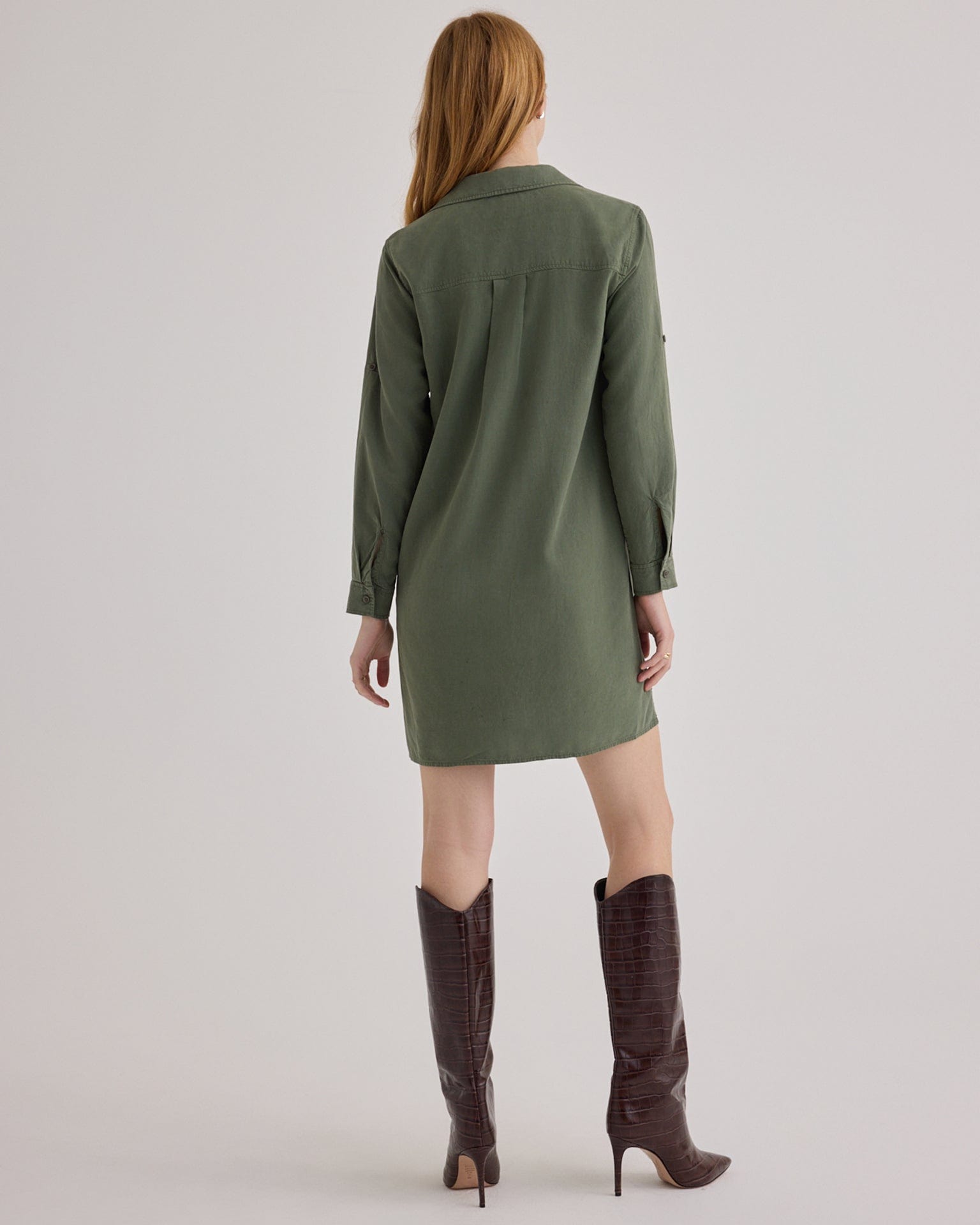 Long Sleeve A-Line Dress in Fernwood