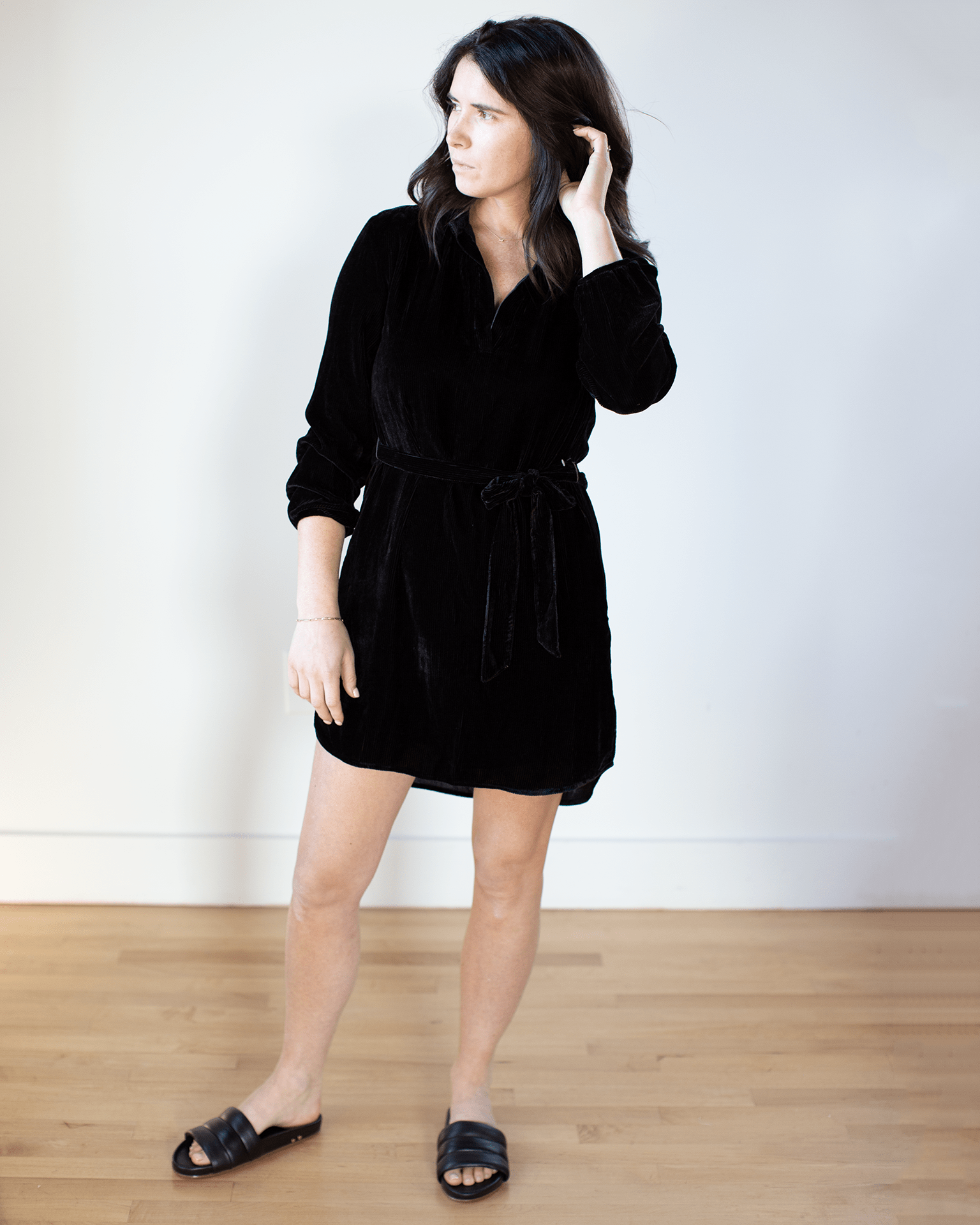 Long Sleeve Tunic Dress in Black