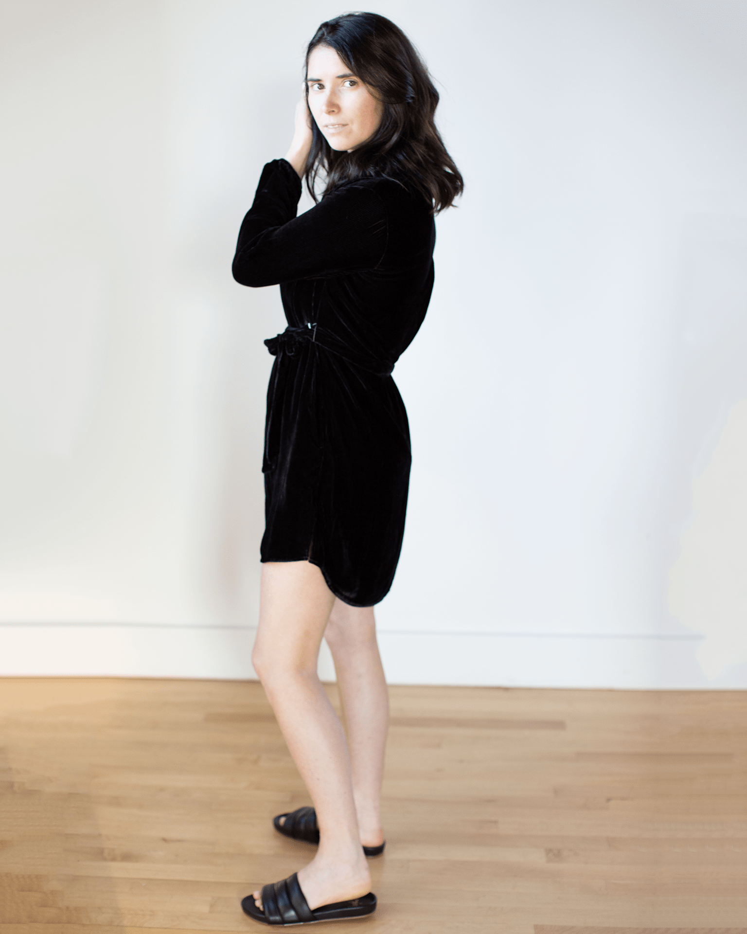 Long Sleeve Tunic Dress in Black