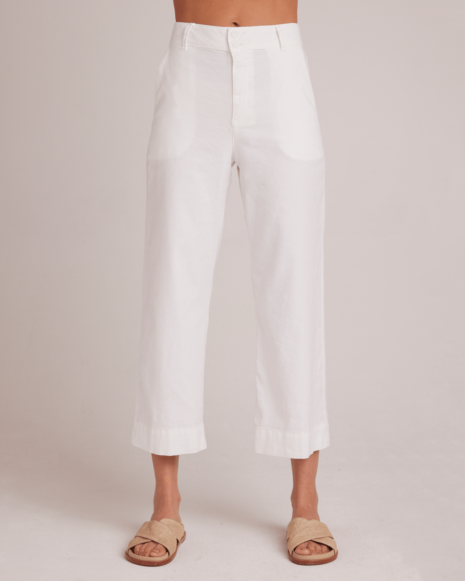 Saige Wide Leg Crop in White