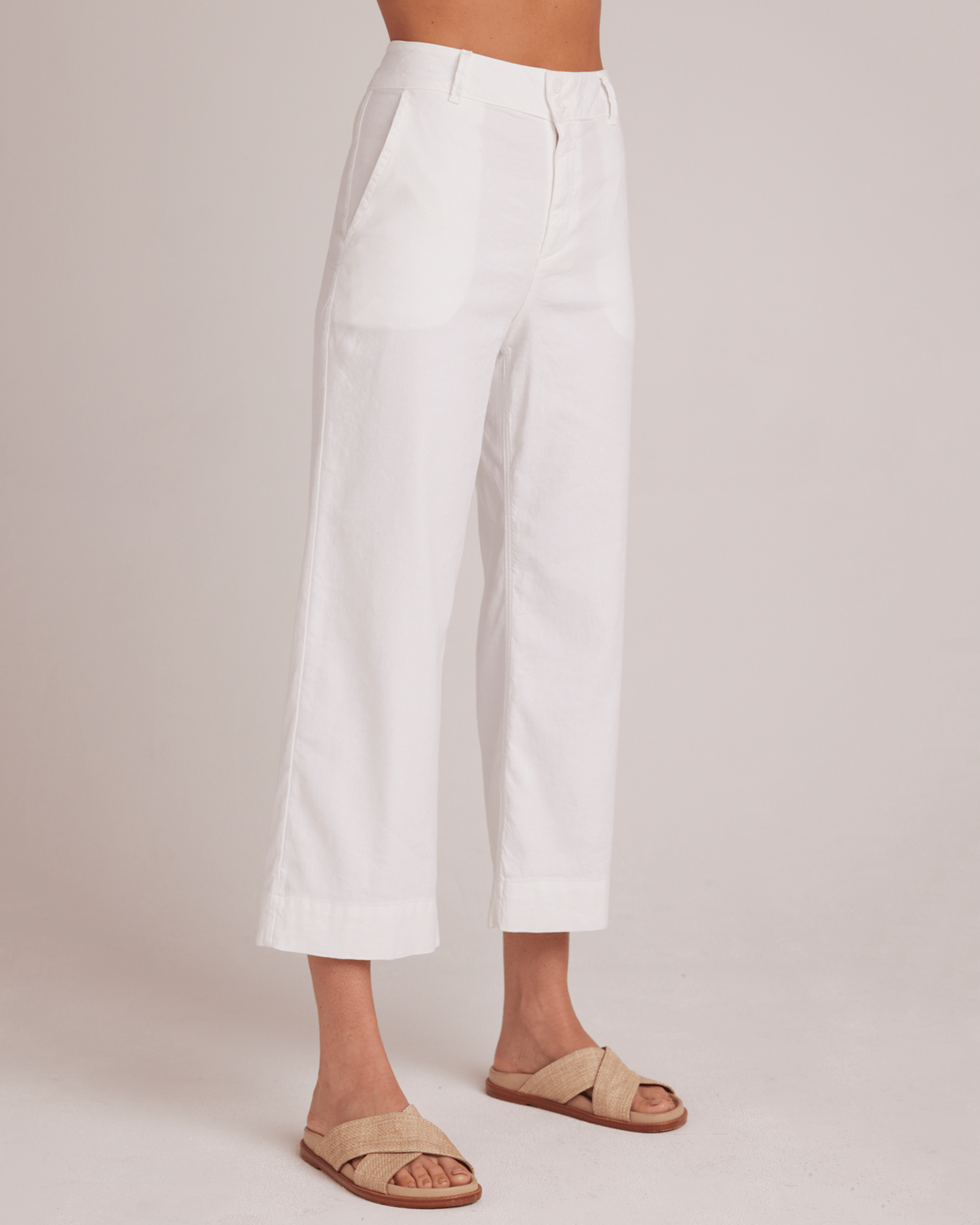 Saige Wide Leg Crop in White