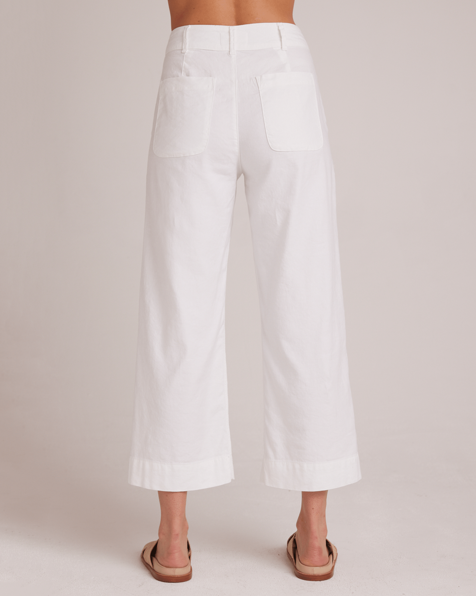 Saige Wide Leg Crop in White