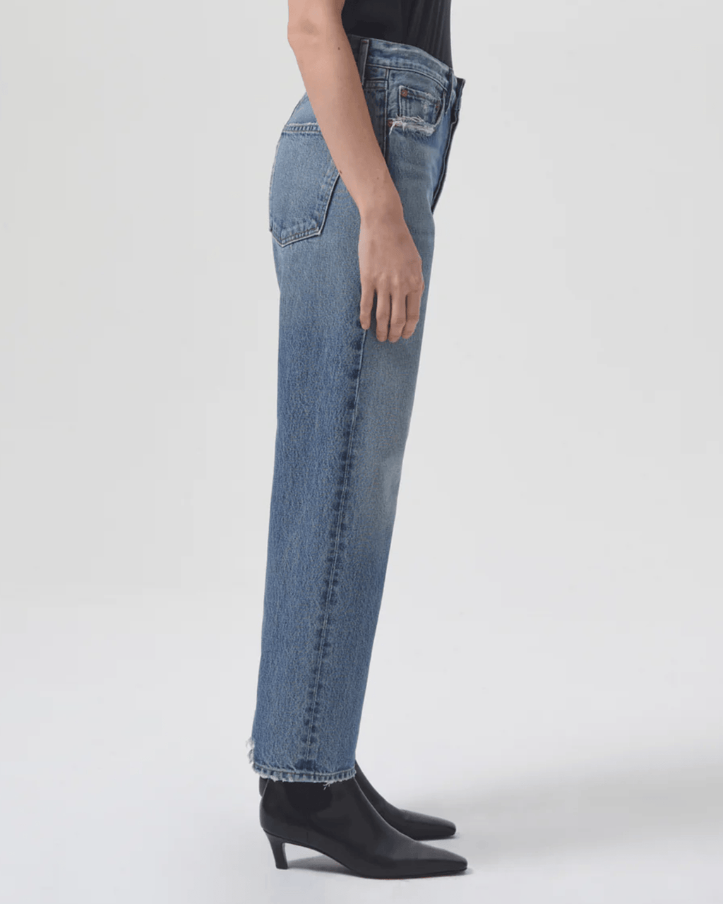 90s Crop Mid Rise Loose Straight in Hooked