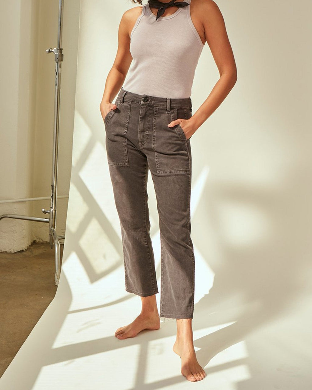 Easy Army Trouser in Washed Black