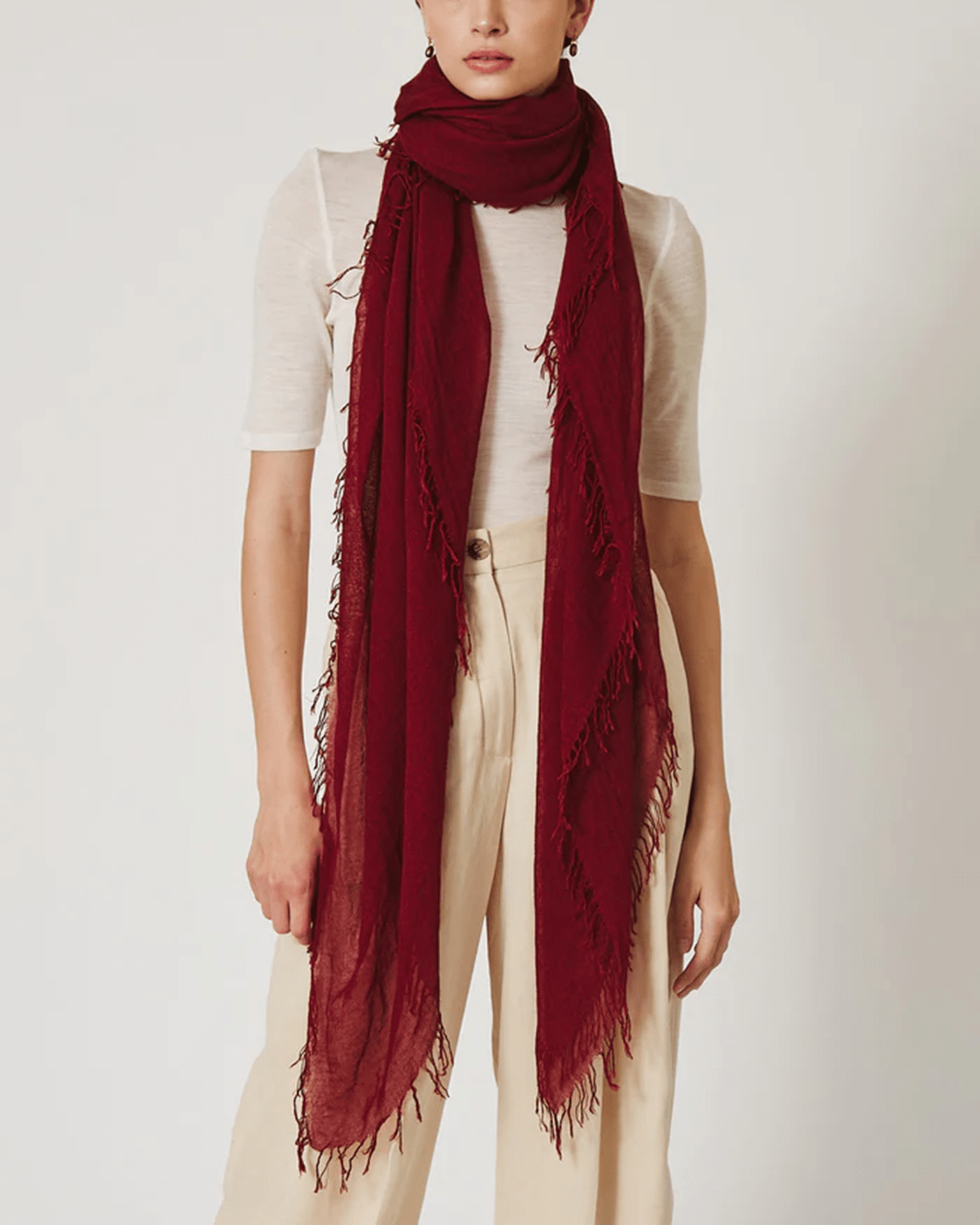 Cashmere & Silk Scarf in Cabernet